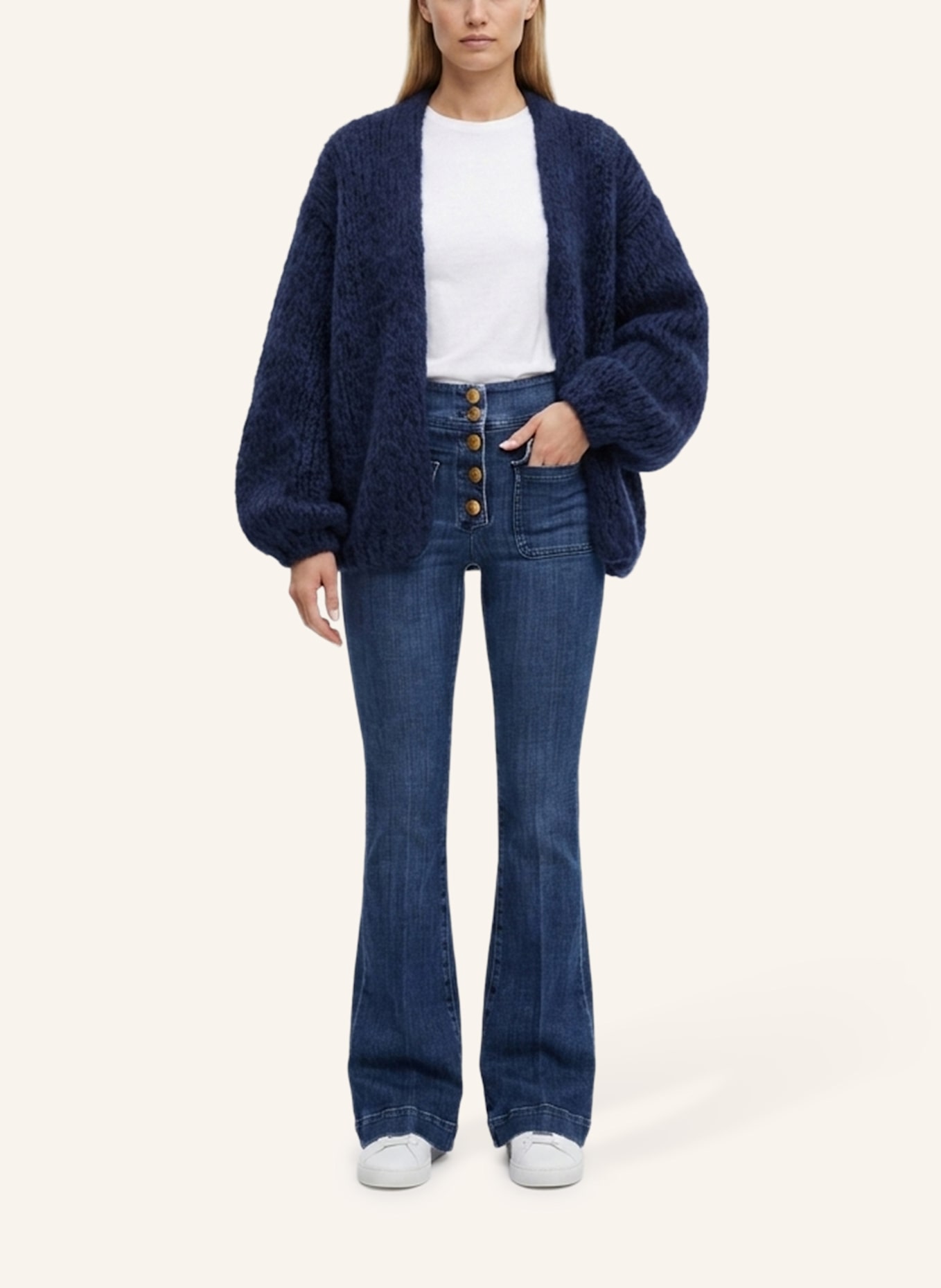 DOUIE Strickjacke TONI mit Mohair: BLAU