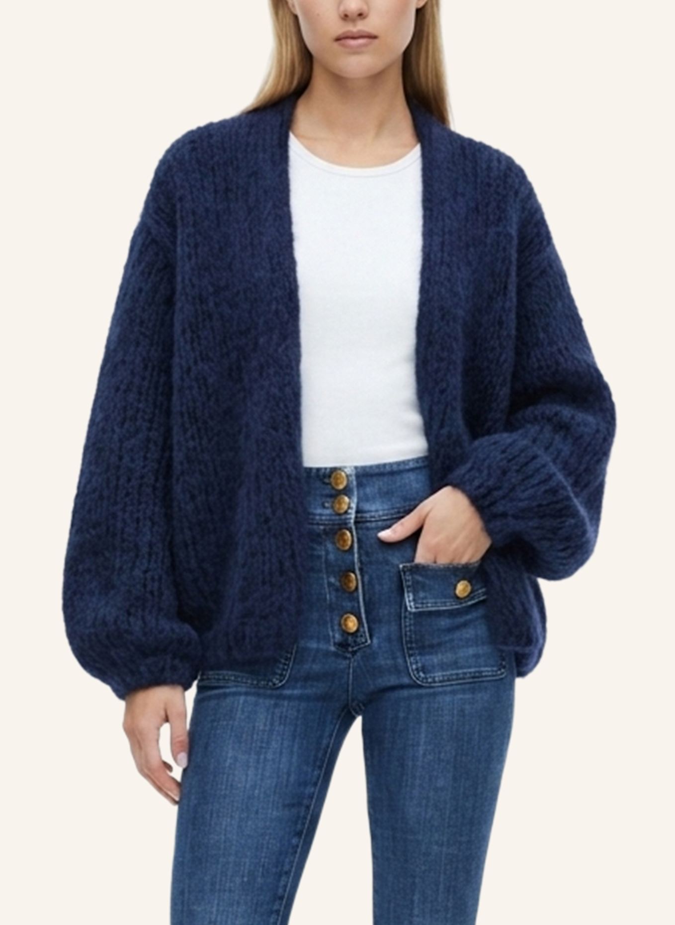 DOUIE Strickjacke TONI mit Mohair: BLAU
