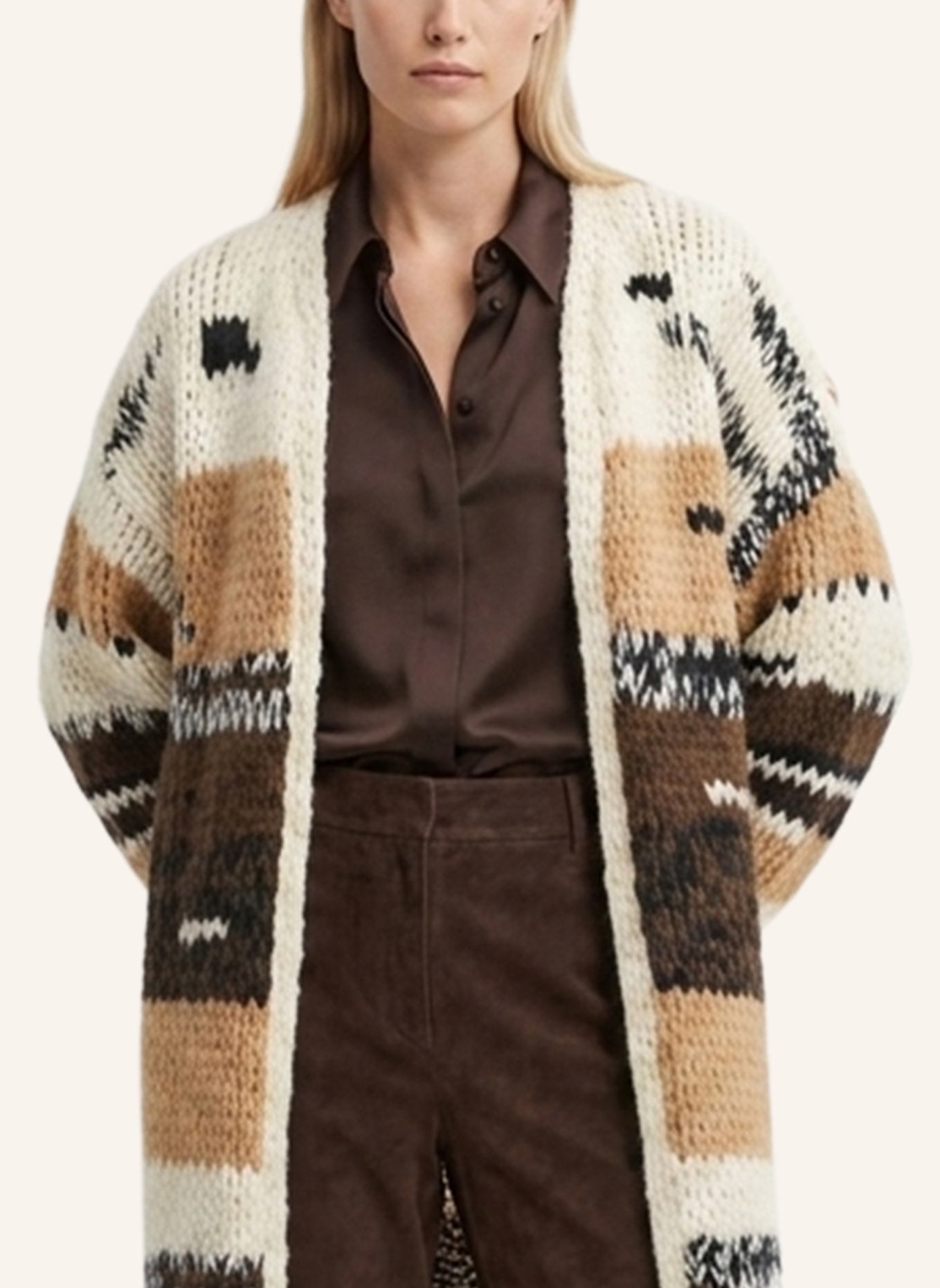 DOUIE Strickmantel PATTY aus Cashmere: BRAUN