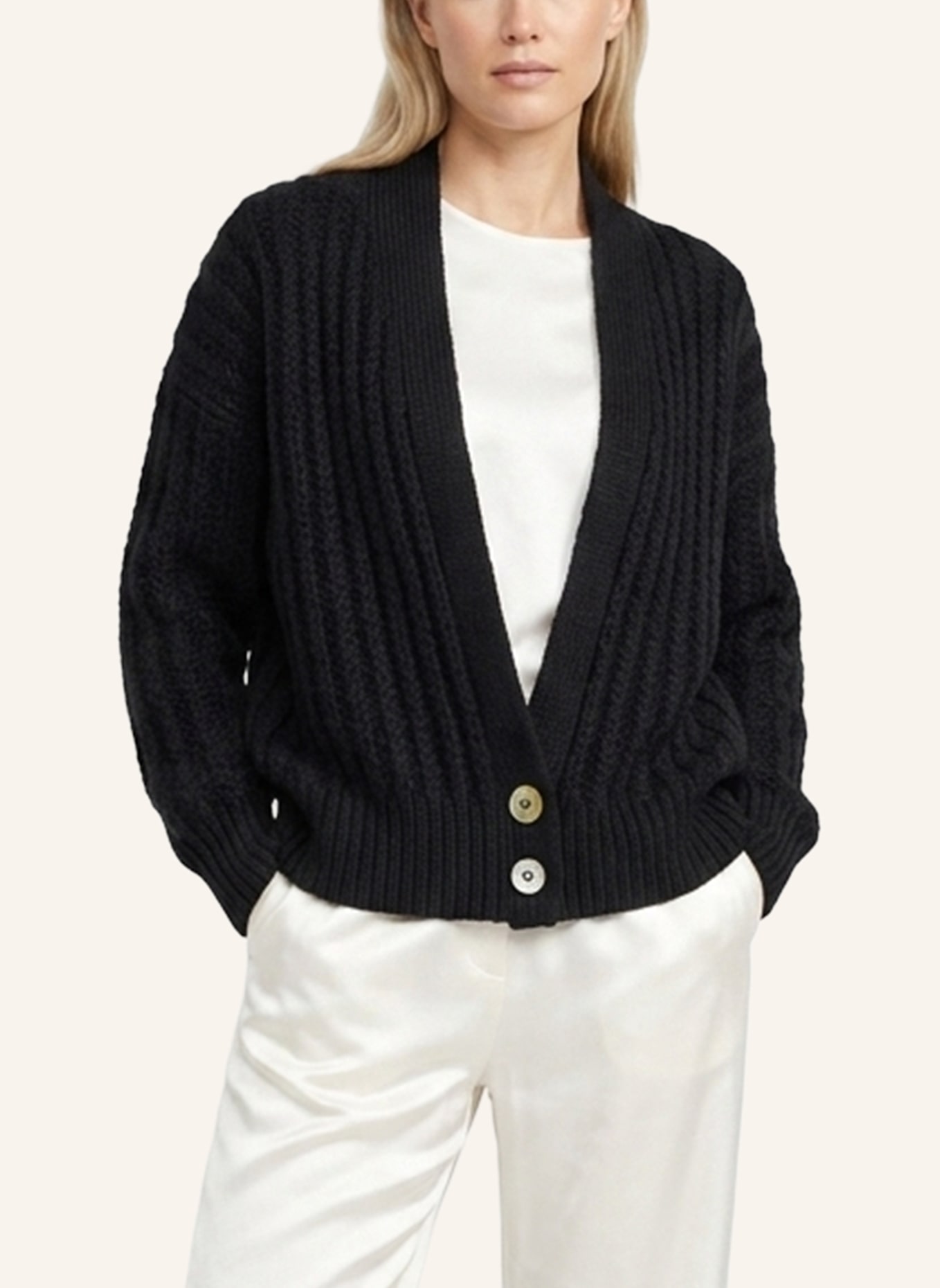DOUIE Strickjacke APRIL aus Cashmere: SCHWARZ