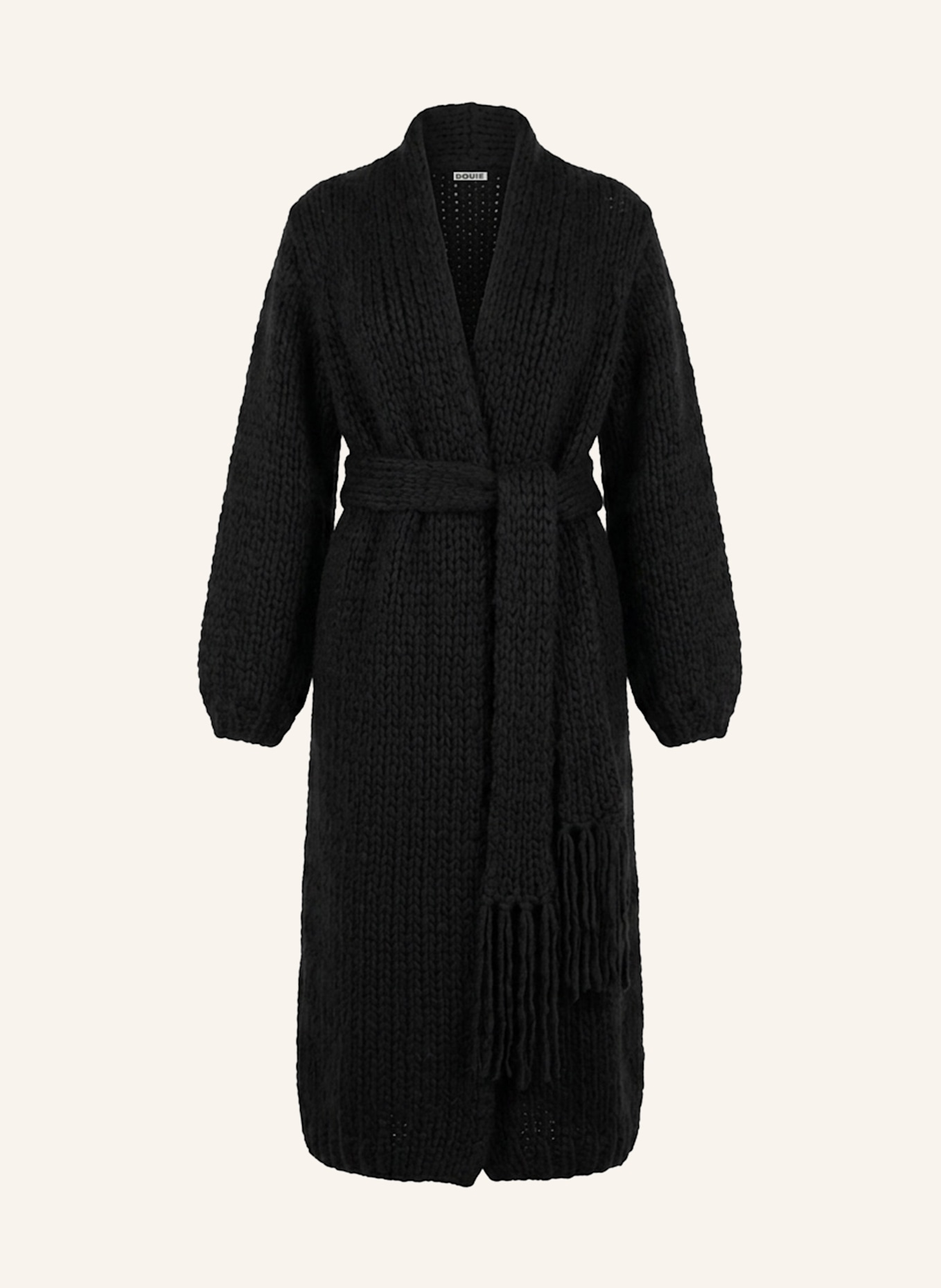 DOUIE Strickmantel MANON aus Cashmere: SCHWARZ