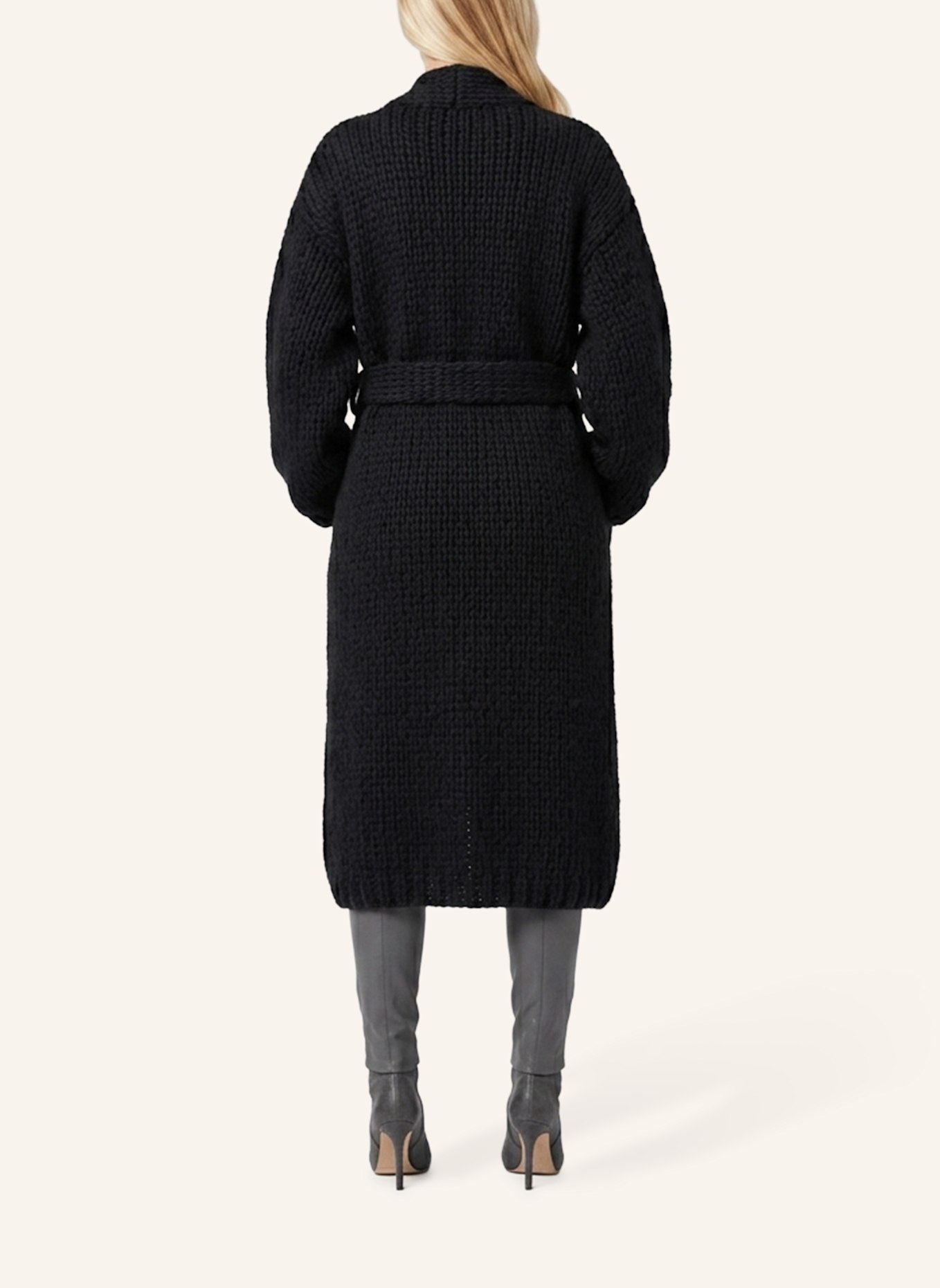 DOUIE Strickmantel MANON aus Cashmere: SCHWARZ