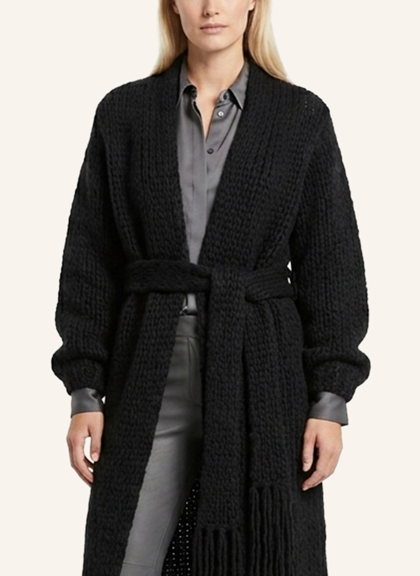 DOUIE Strickmantel MANON aus Cashmere: SCHWARZ