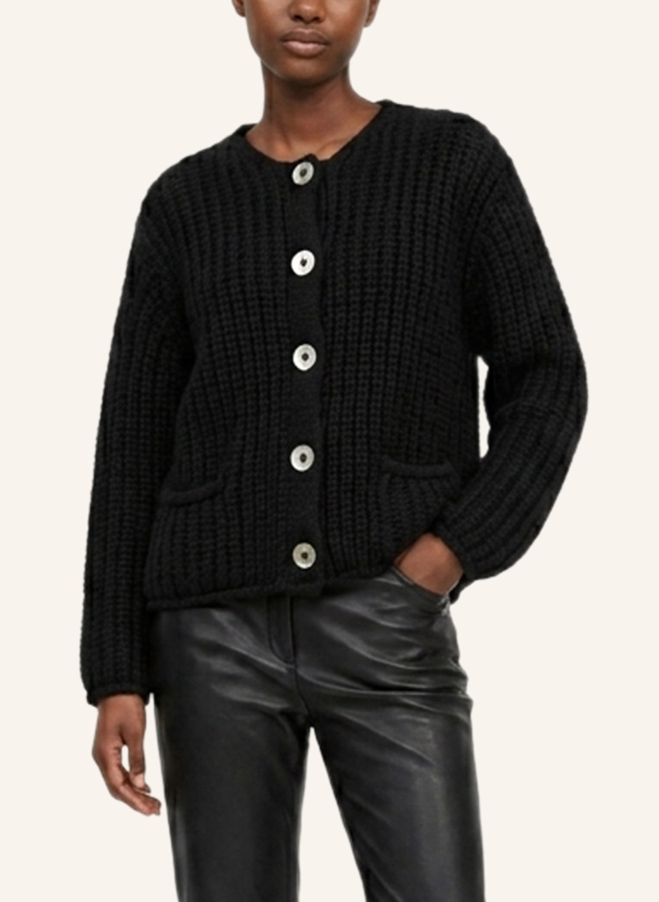 DOUIE Strickjacke NOELLE aus Cashmere: SCHWARZ