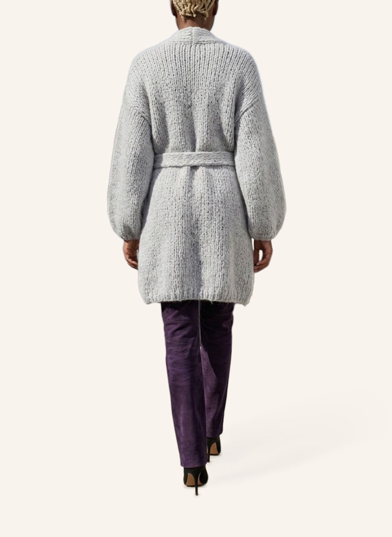 DOUIE Strickmantel MARGHERITE aus Cashmere: GRAU