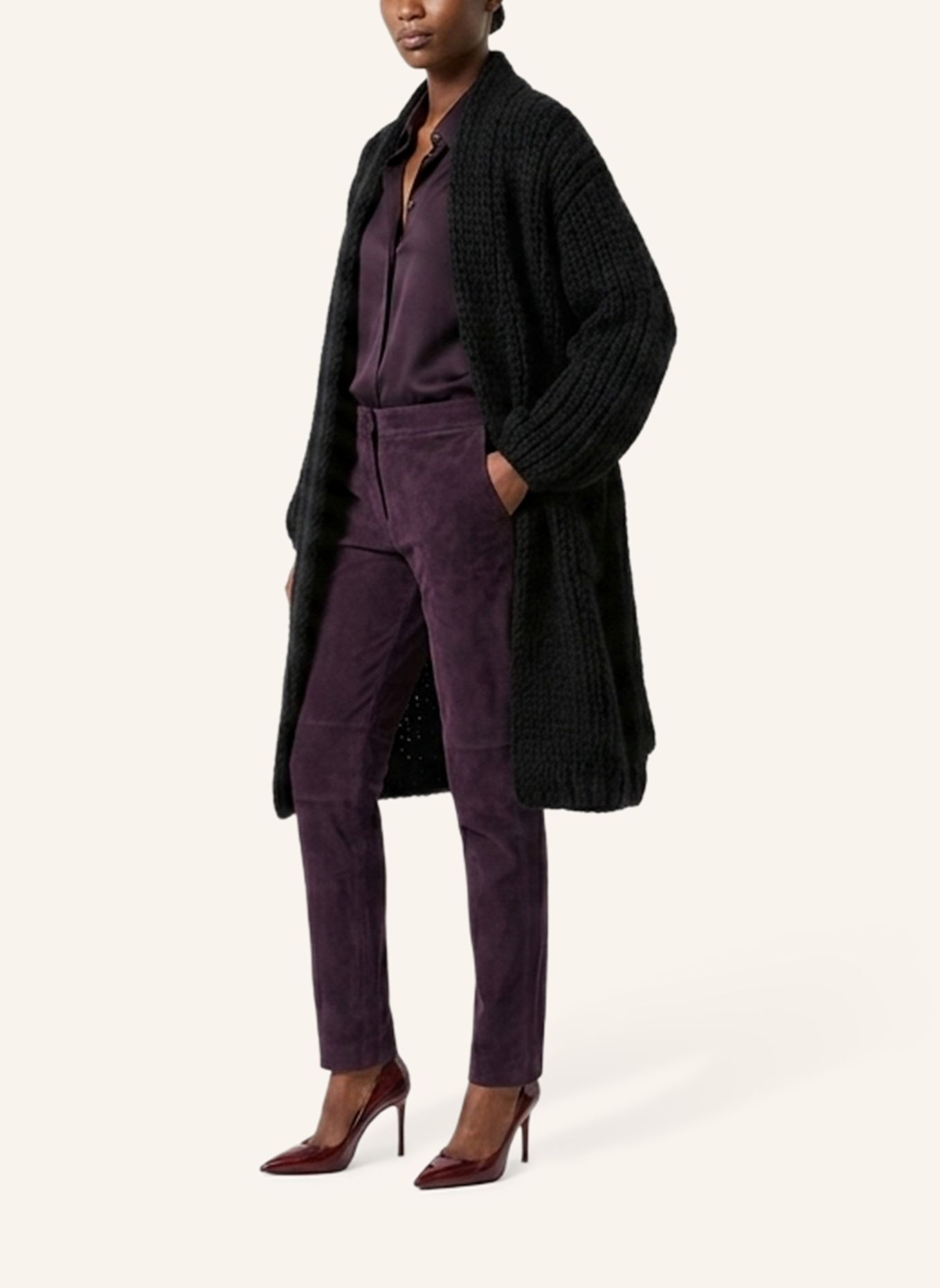 DOUIE Strickmantel MARGHERITE aus Cashmere: SCHWARZ