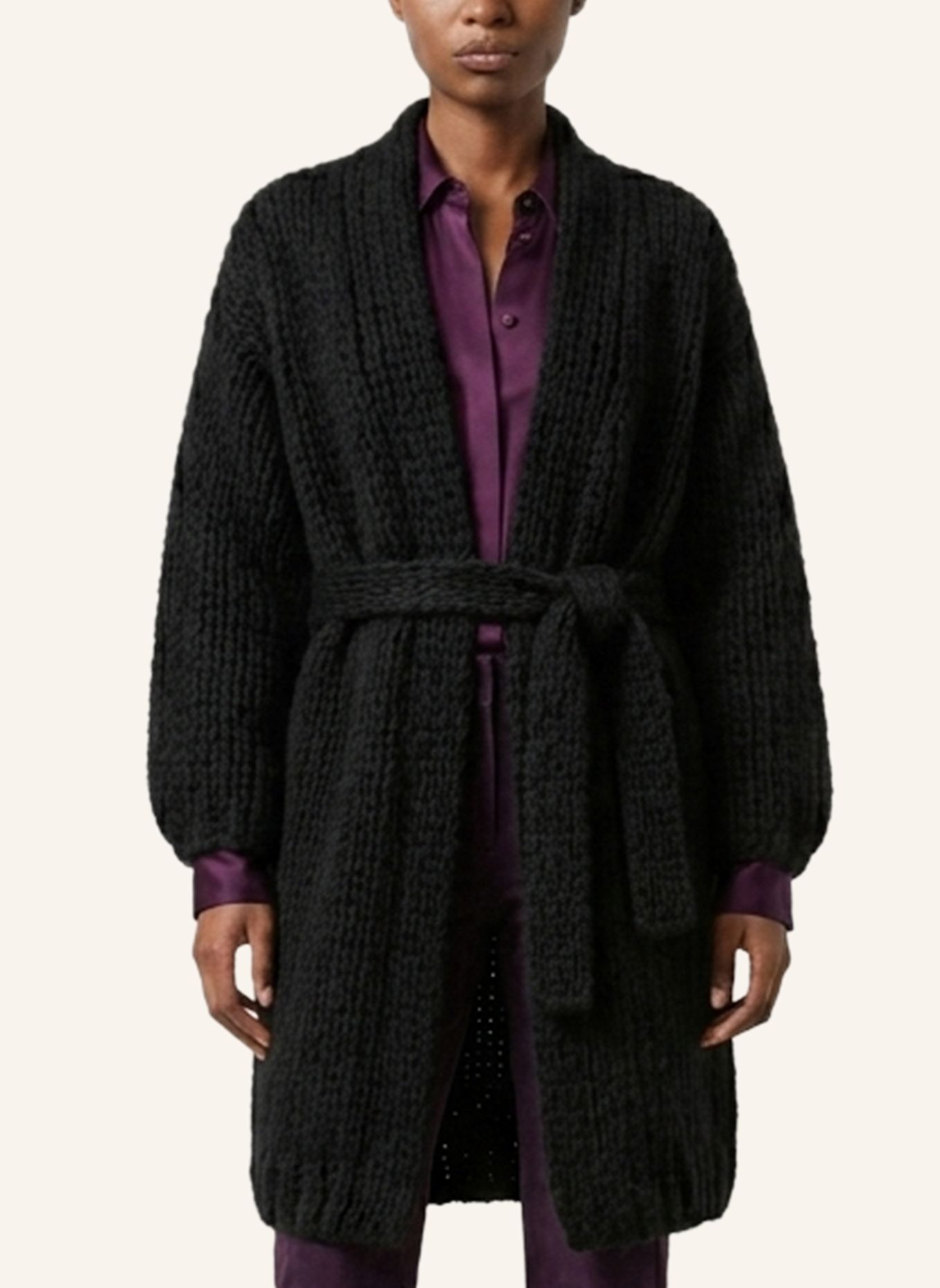 DOUIE Strickmantel MARGHERITE aus Cashmere: SCHWARZ
