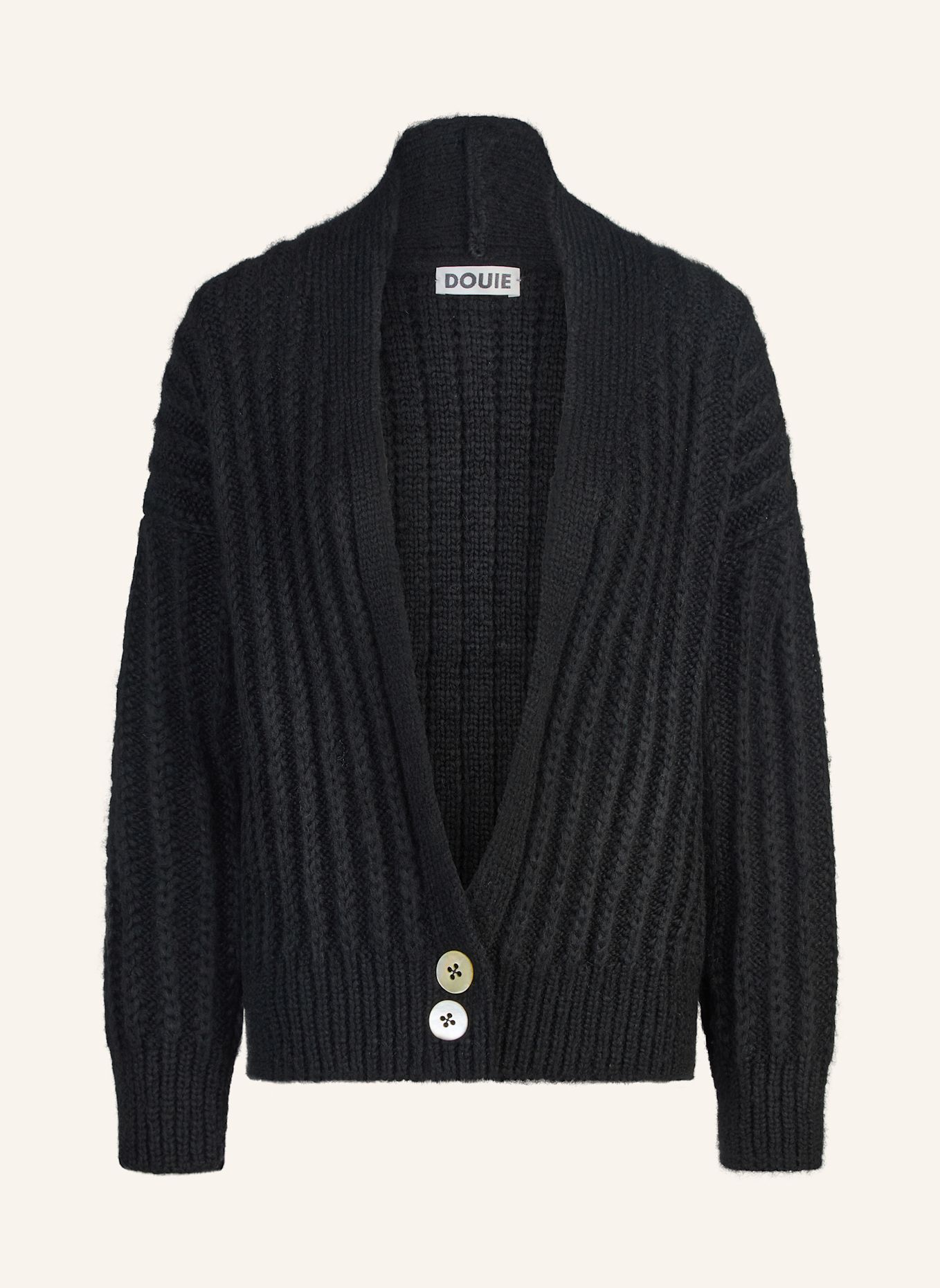 DOUIE Strickjacke Aston aus Cashmere: SCHWARZ