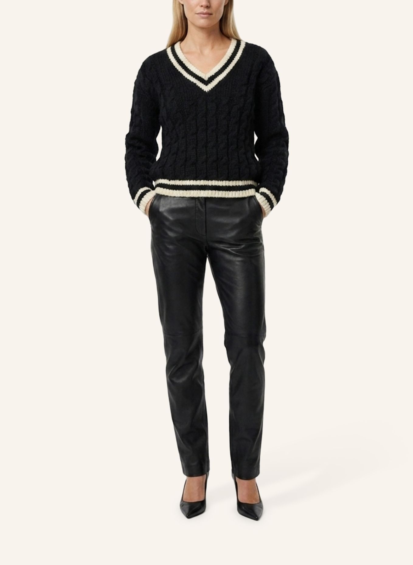 DOUIE Pullover POLO aus Cashmere: SCHWARZ