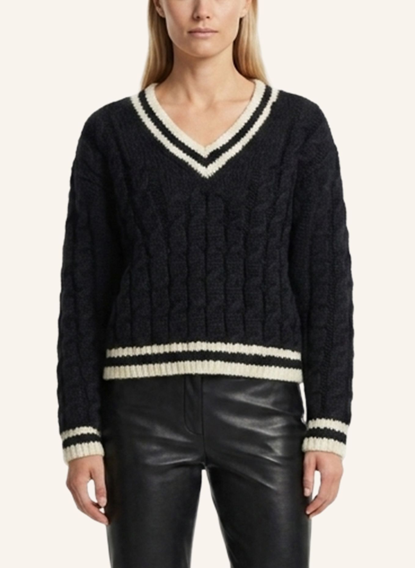 DOUIE Pullover POLO aus Cashmere: SCHWARZ