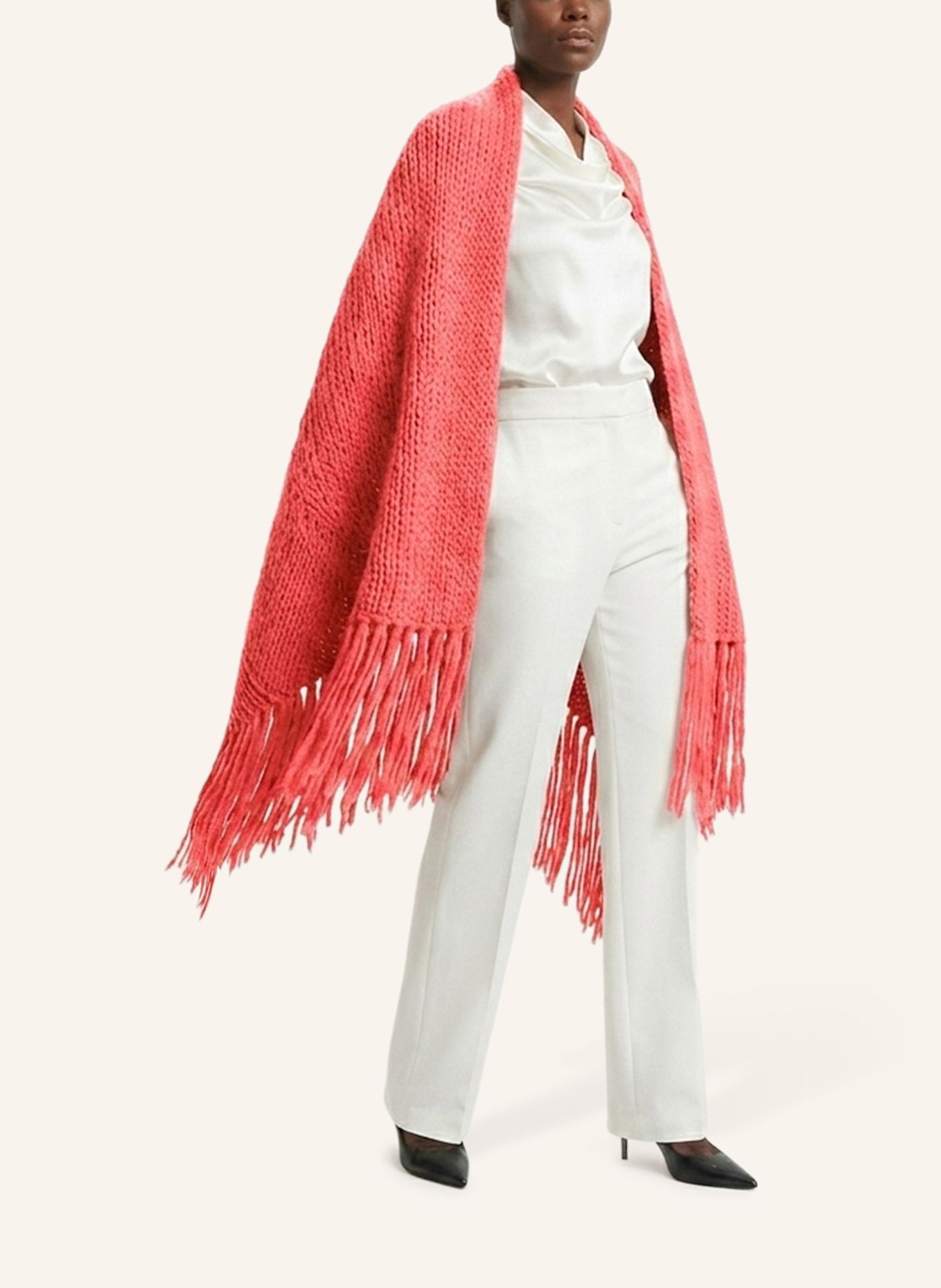 DOUIE Cape MIMI aus Cashmere: HELLROT