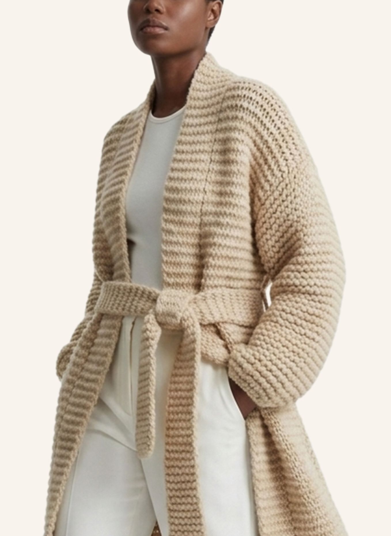 DOUIE Strickmantel MIU aus Cashmere: BEIGE