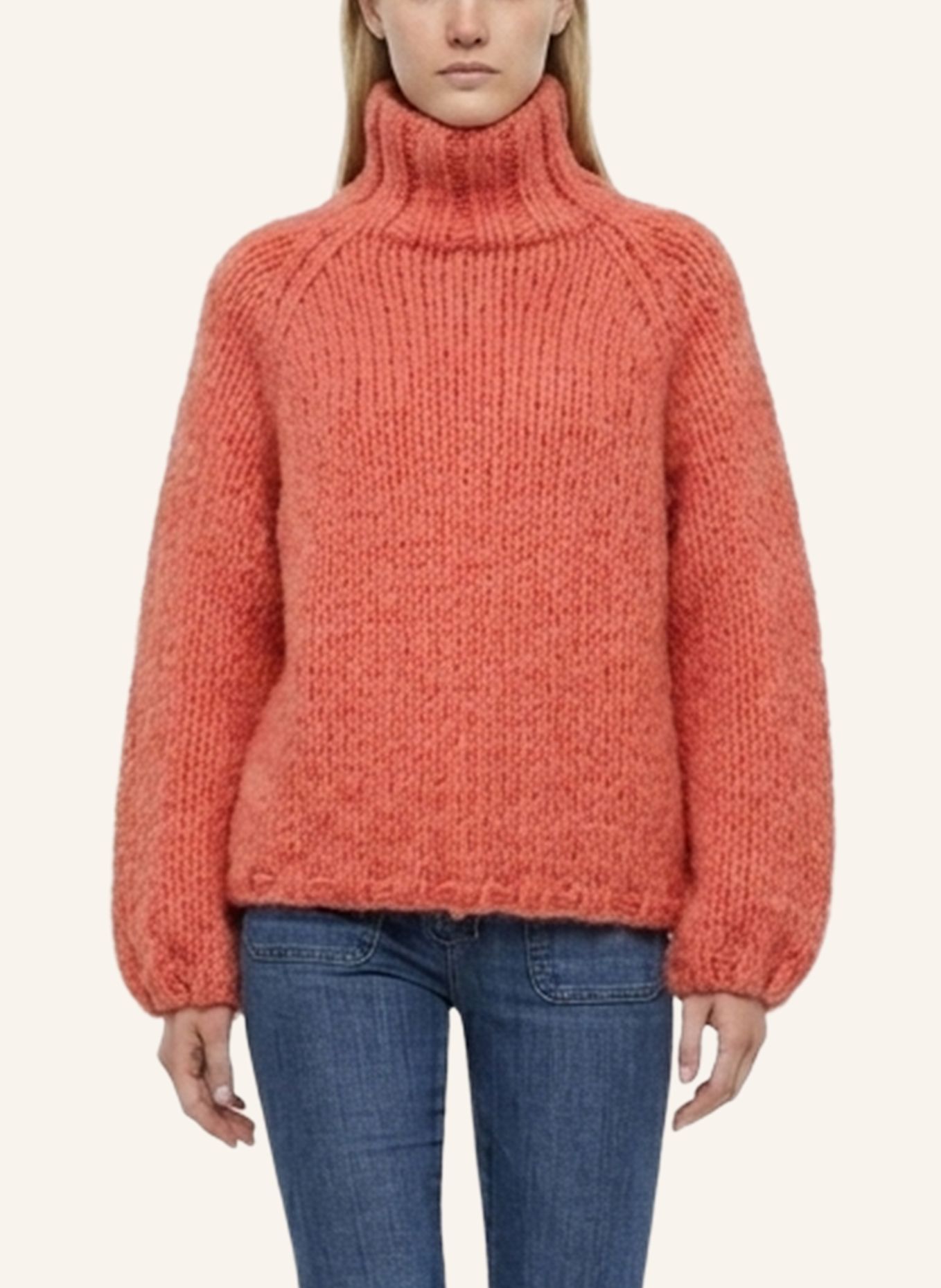 DOUIE Rollkragenpullover ESTELLE aus Cashmere: HELLROT