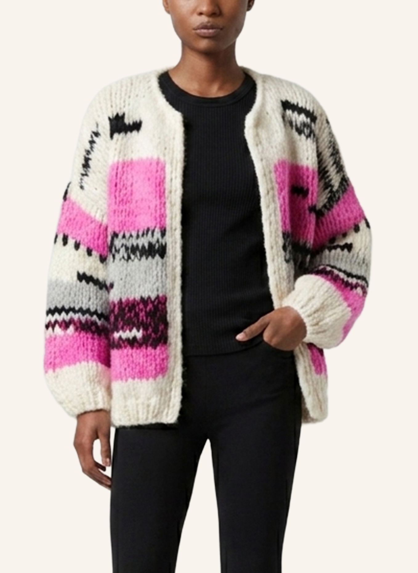 DOUIE Strickjacke HELENA aus Cashmere: WEISS