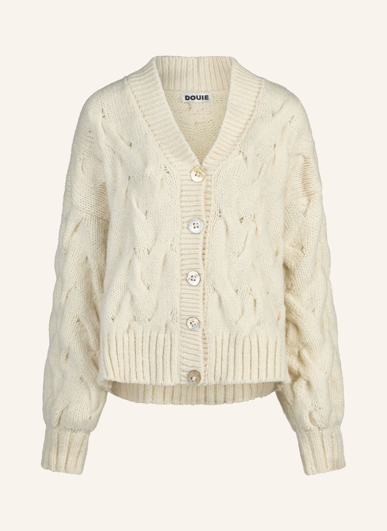DOUIE Strickjacke NOLA aus Cashmere: ECRU