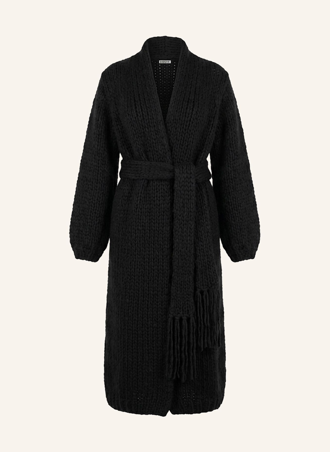 DOUIE Strickmantel MANON aus Cashmere: SCHWARZ