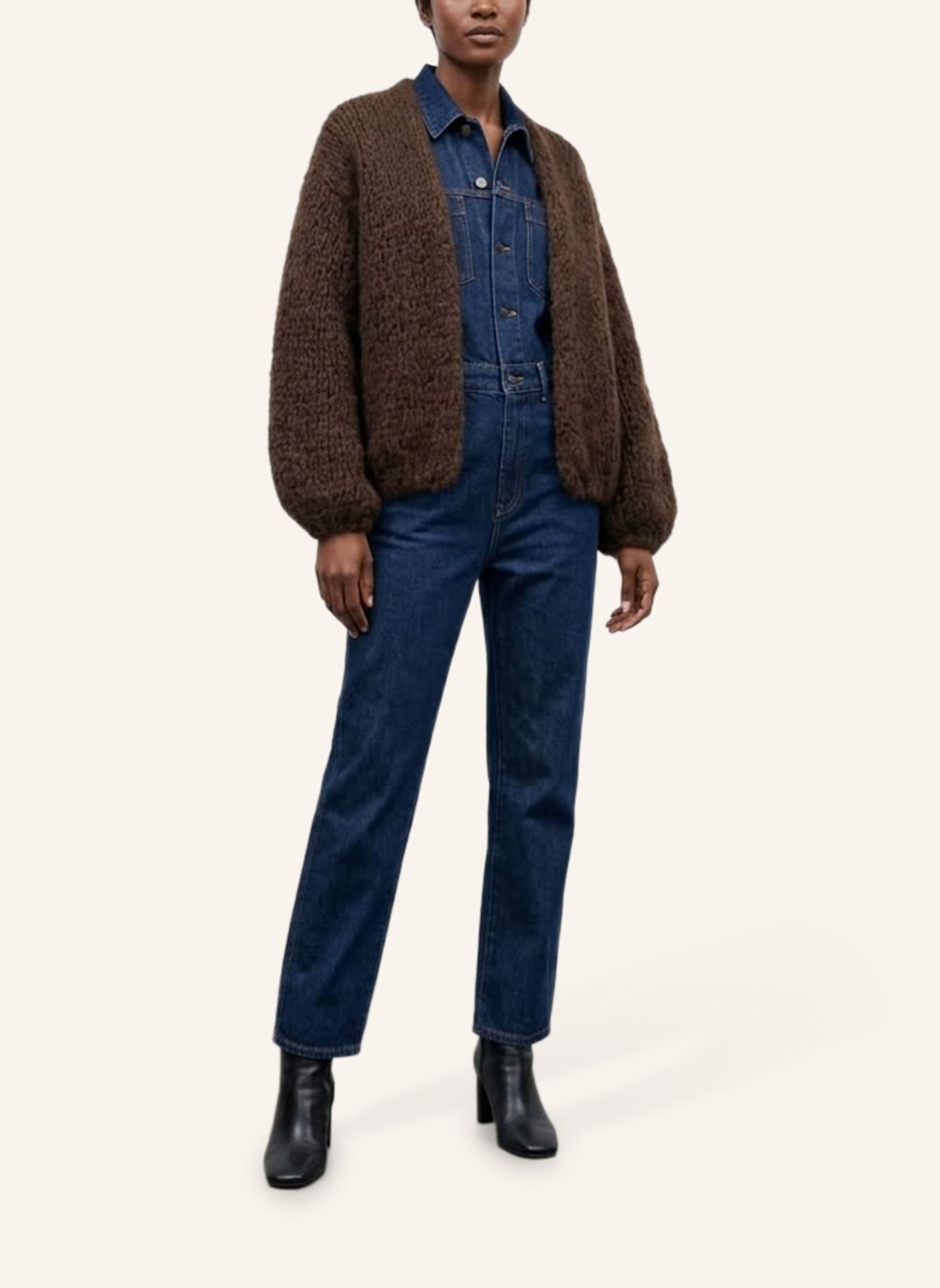 DOUIE Strickjacke TONI mit Mohair: BRAUN