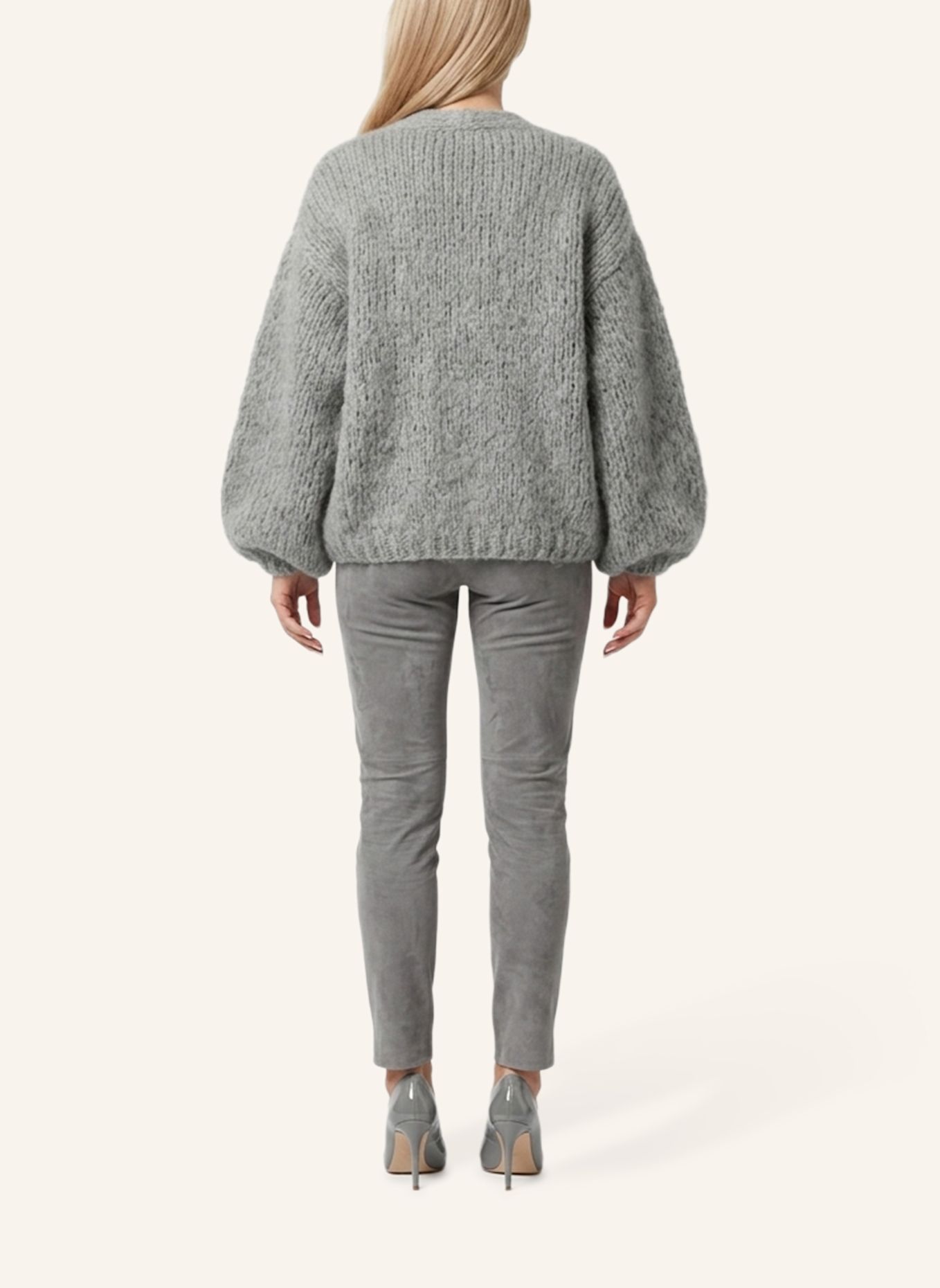 DOUIE Strickjacke TONI mit Mohair: GRAU