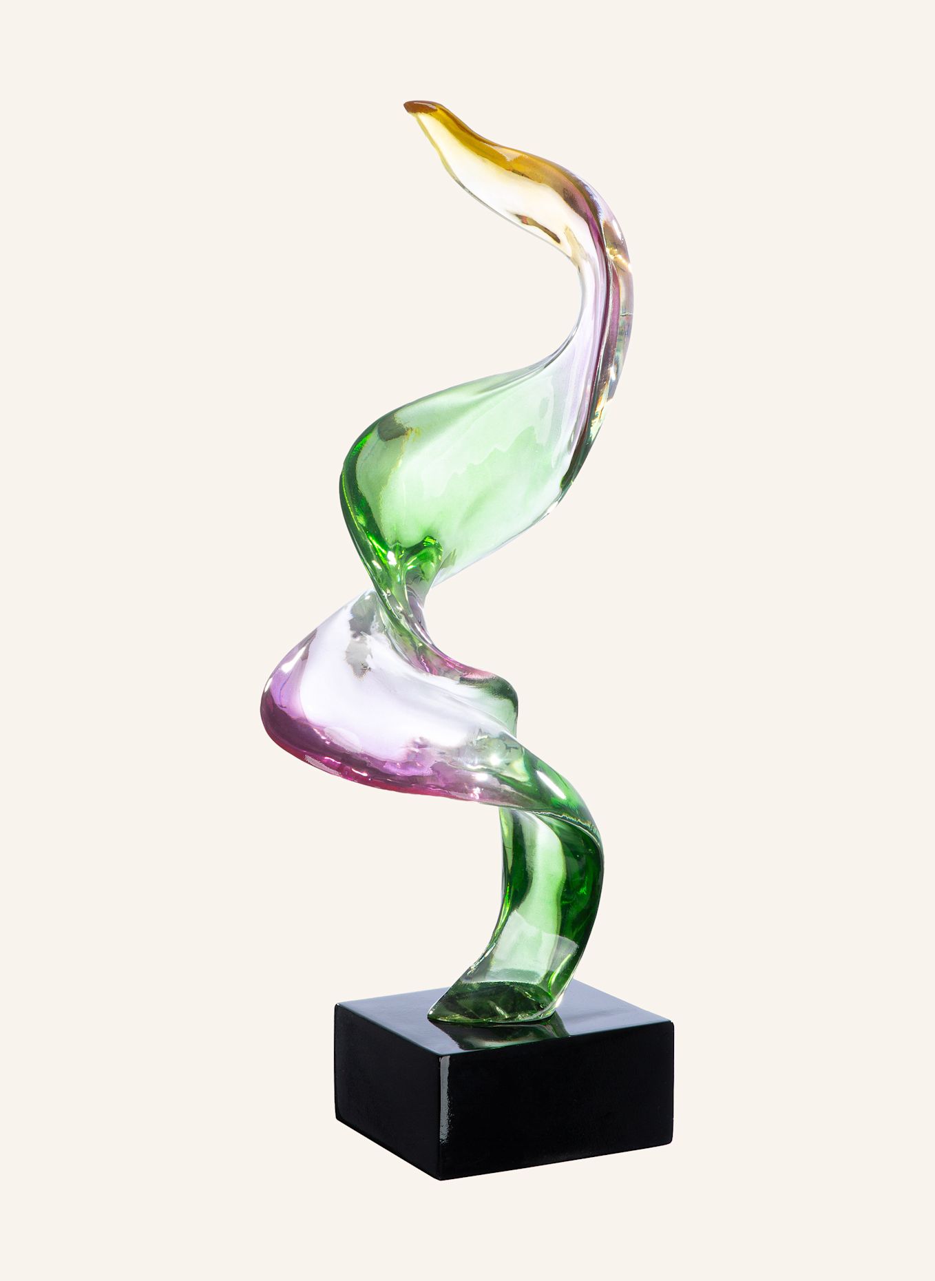 GILDE Skulptur TWIRL: GRÜN / LILA