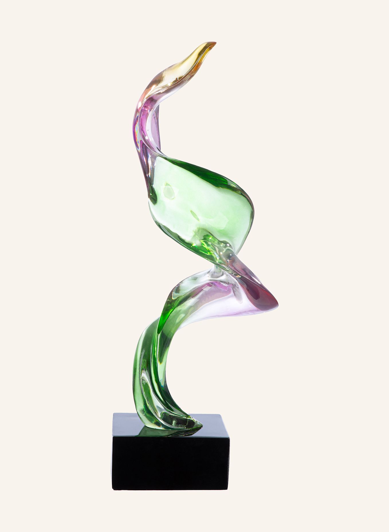 GILDE Skulptur TWIRL: GRÜN / LILA