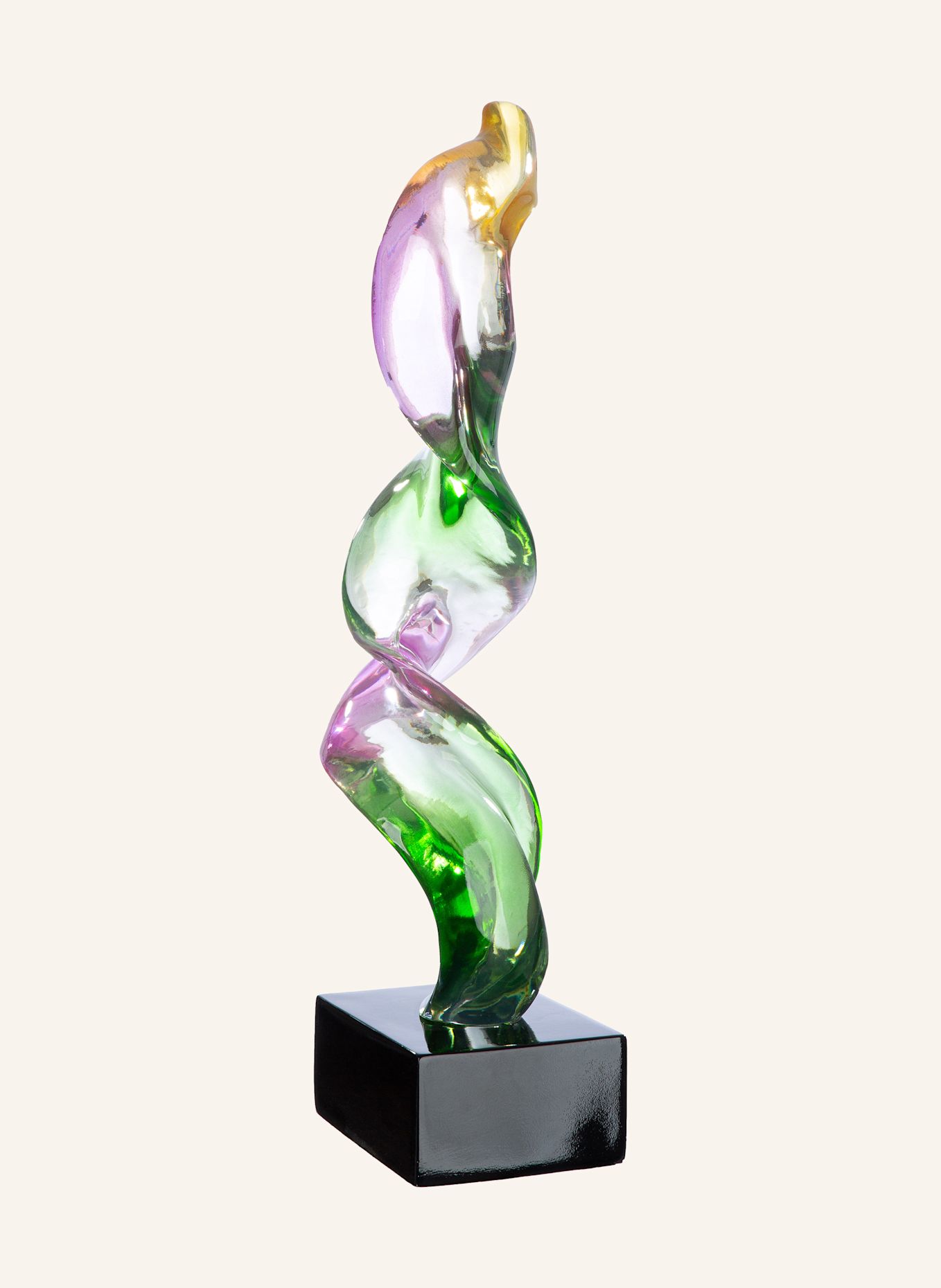 GILDE Skulptur TWIRL: GRÜN / LILA