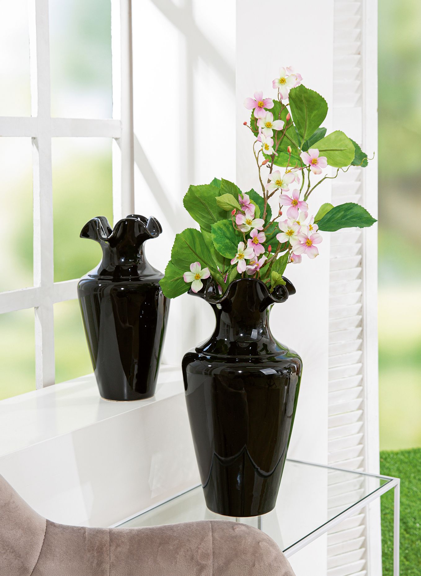 GILDE Vase IRINA: SCHWARZ