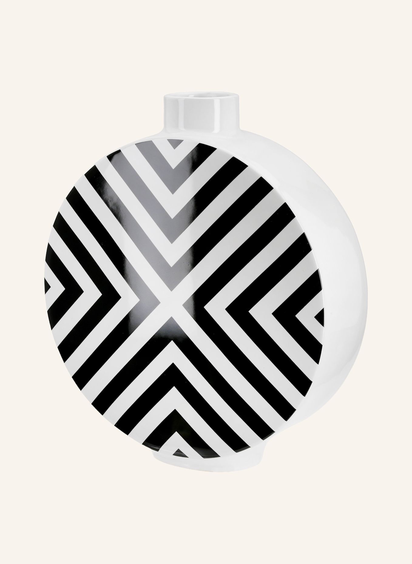 GILDE Vase CHEVRON: SCHWARZ