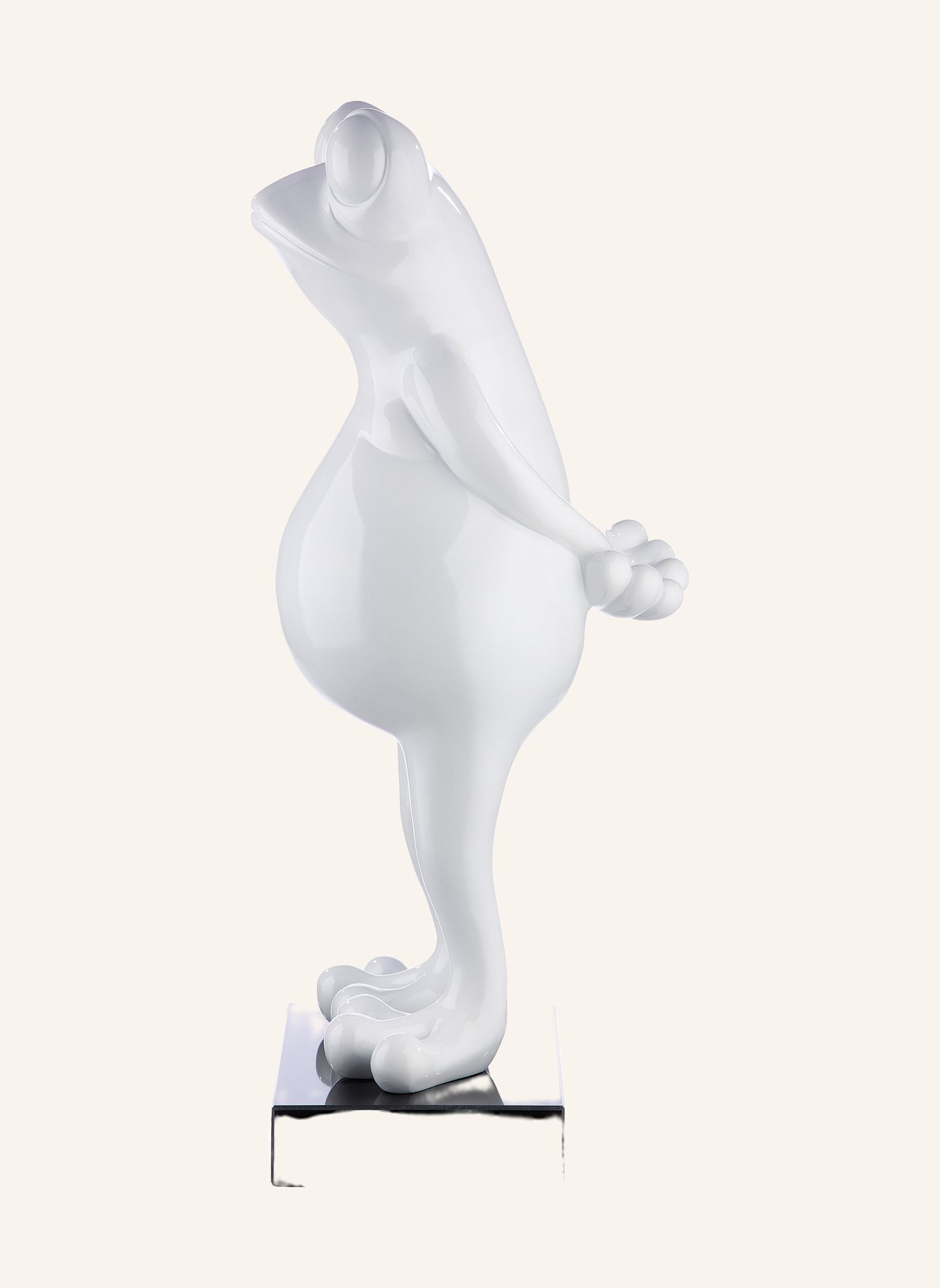 GILDE Skulptur FROG: WEISS