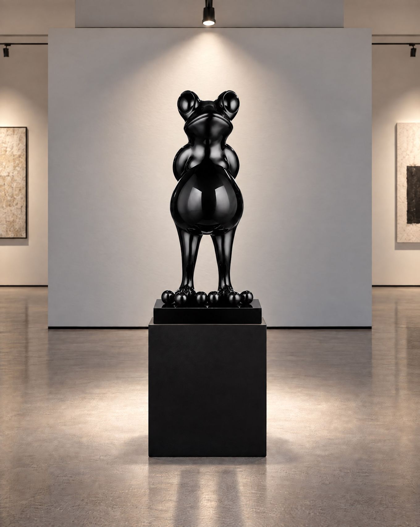 GILDE Skulptur FROG: SCHWARZ