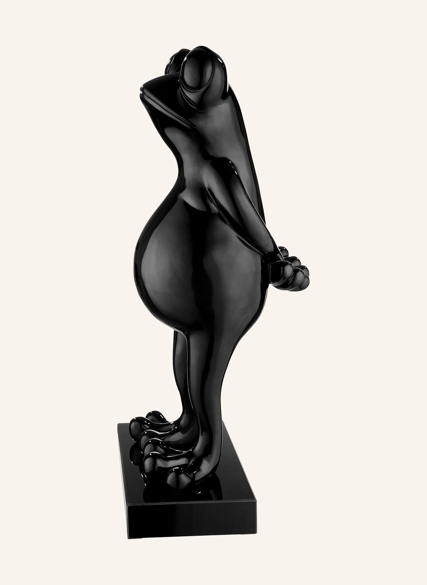 GILDE Skulptur FROG: SCHWARZ