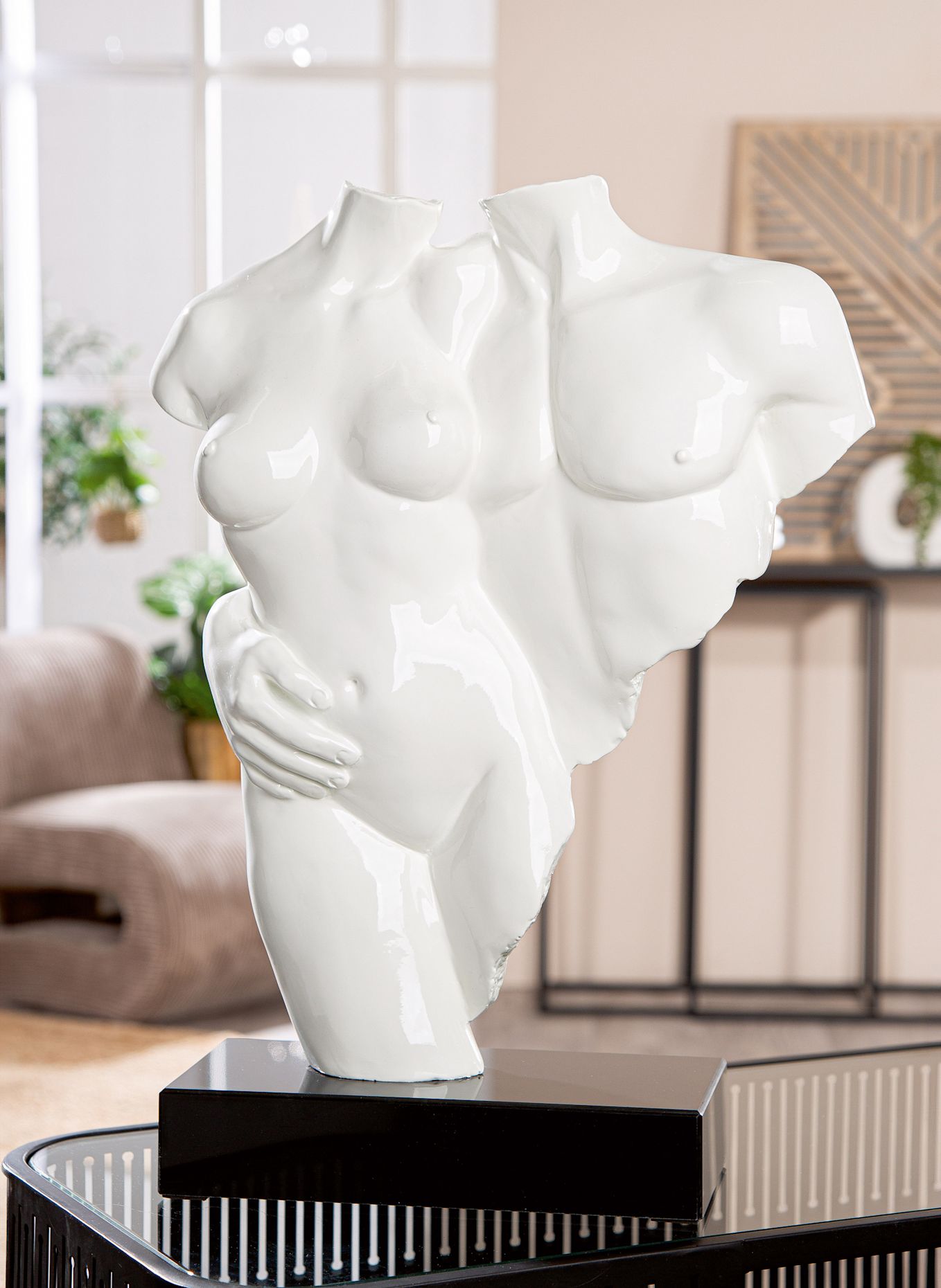 GILDE Skulptur COPPIA: WEISS