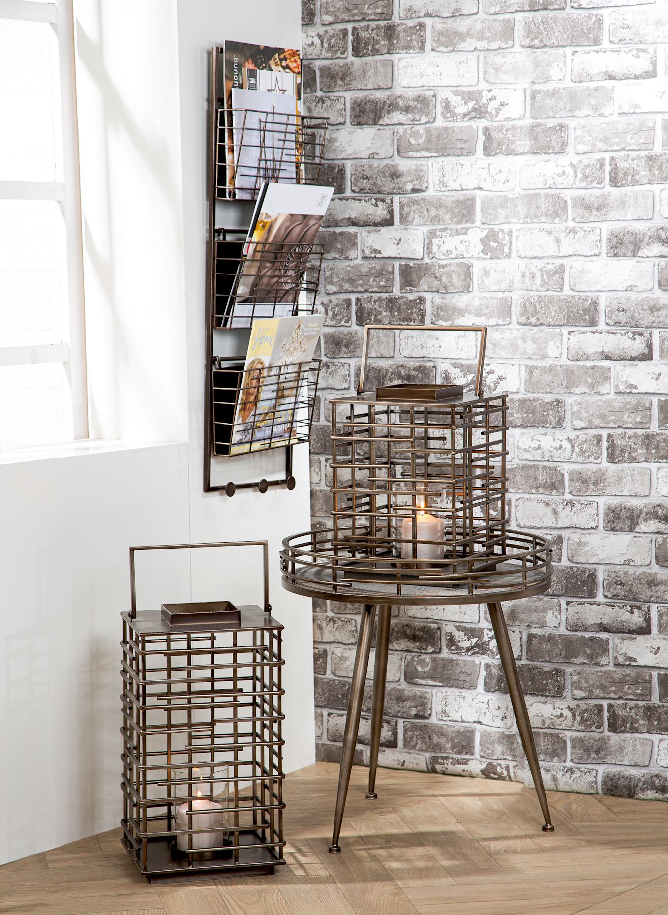 GILDE Windlicht LOFT: SILBER