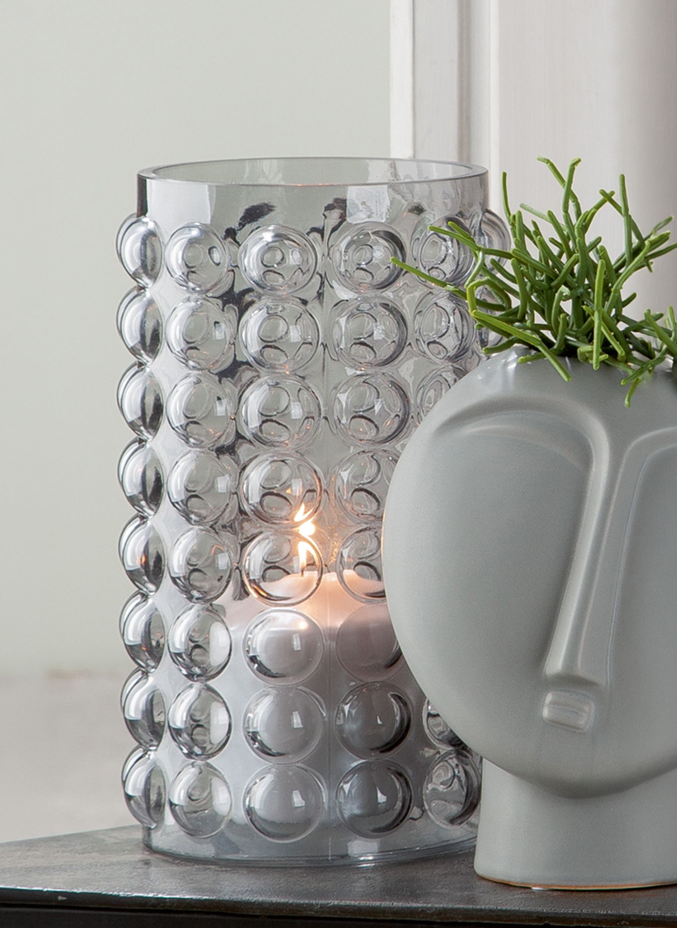 GILDE Vase SMOKY: GRAU