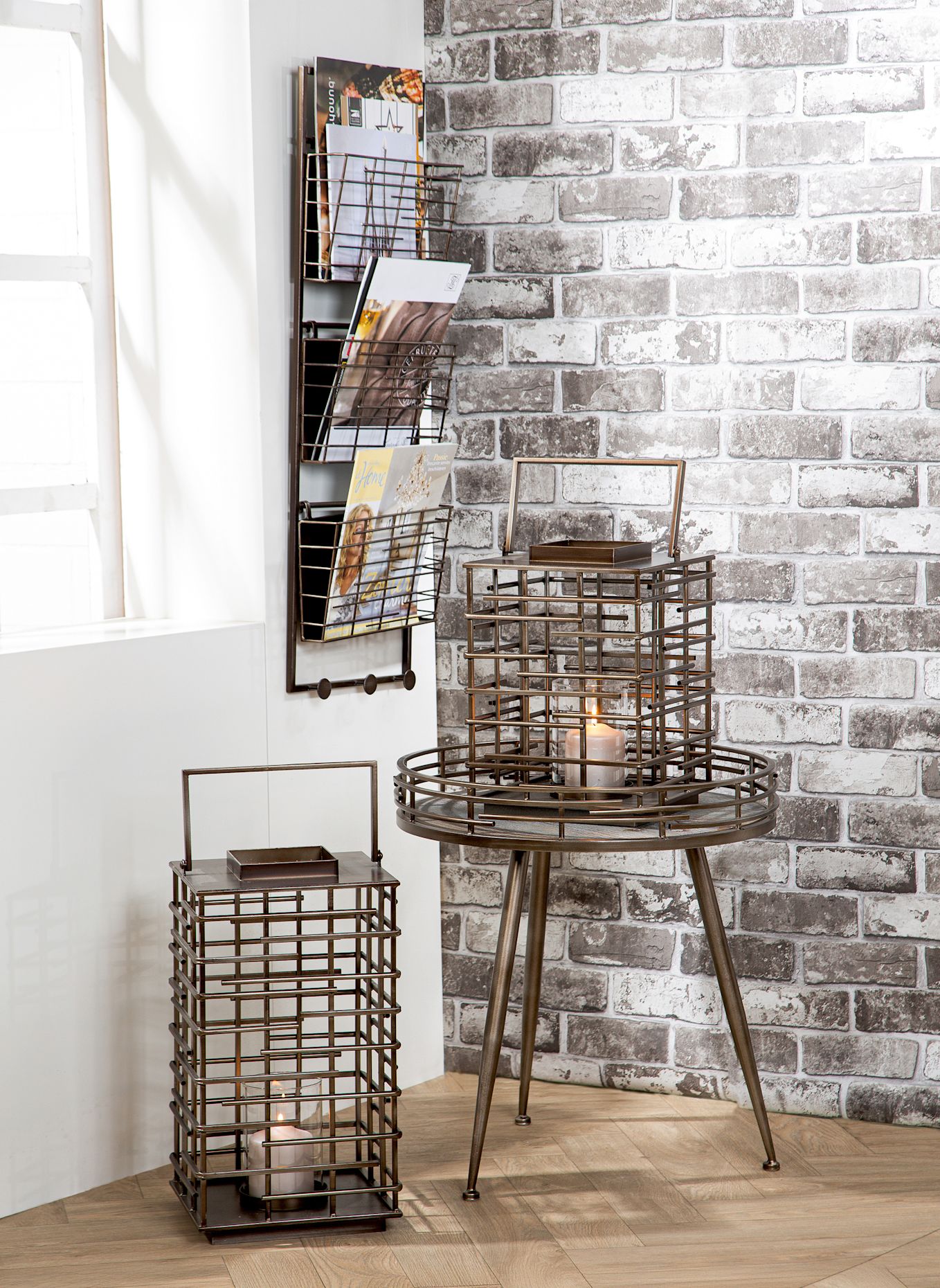 GILDE Windlicht LOFT: SILBER