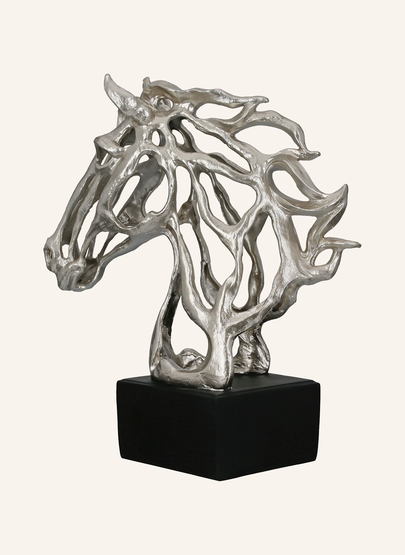 GILDE Skulptur CHEVAL: SILBER