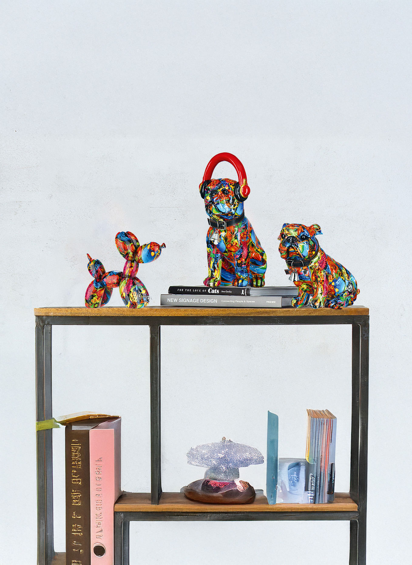 GILDE Figur STREET ART BULLDOGGE: WEISS