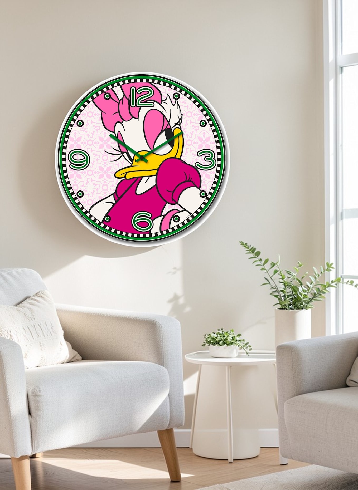 GILDE Wanduhr DAISY DUCK: WEISS