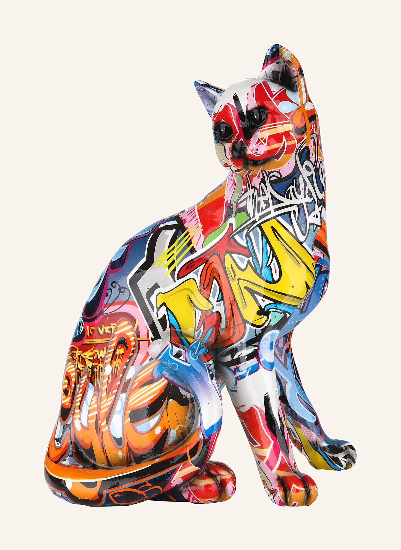 GILDE Figur STREET ART KATZE: WEISS