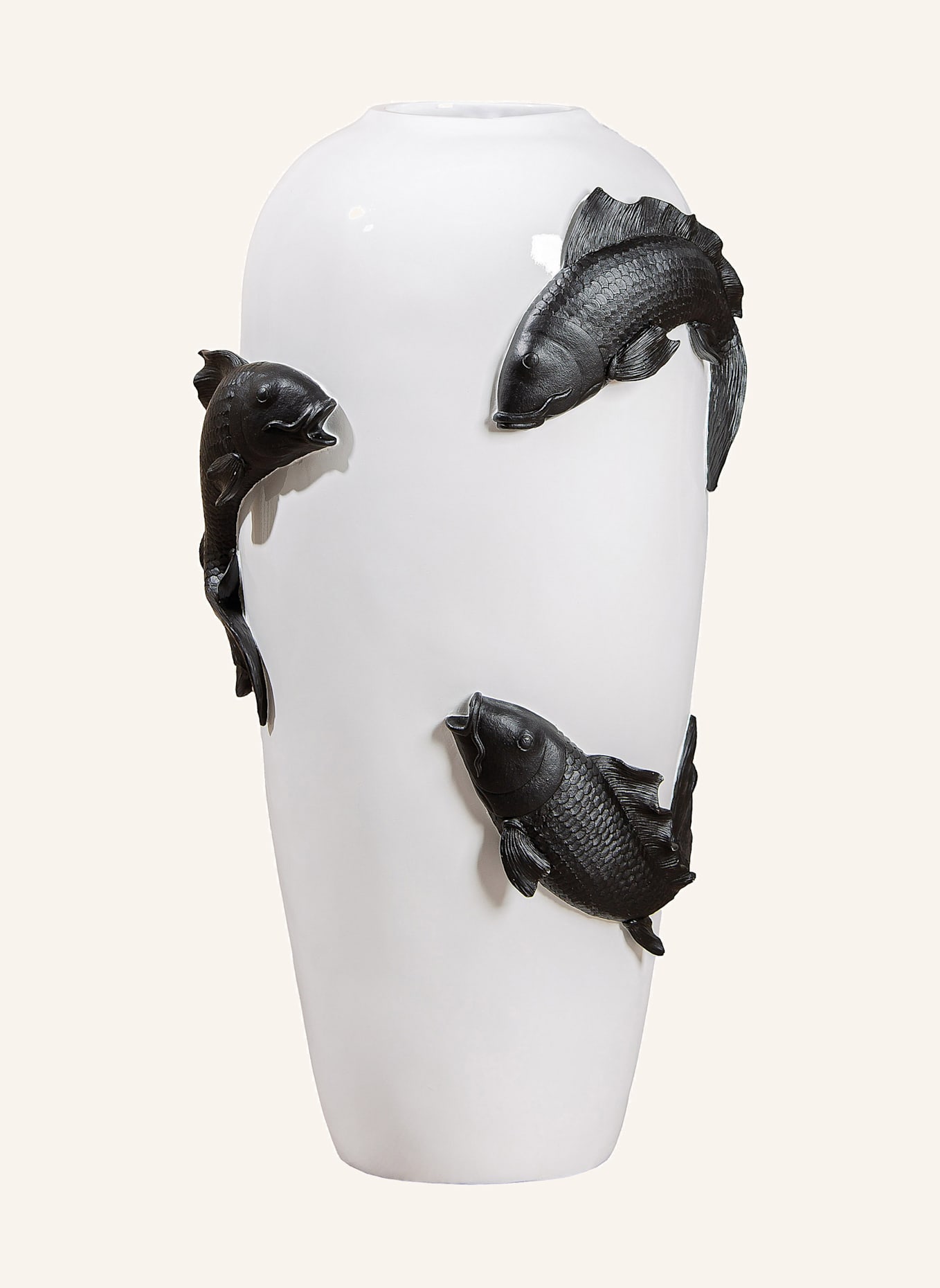 GILDE Bodenvase KOI: WEISS
