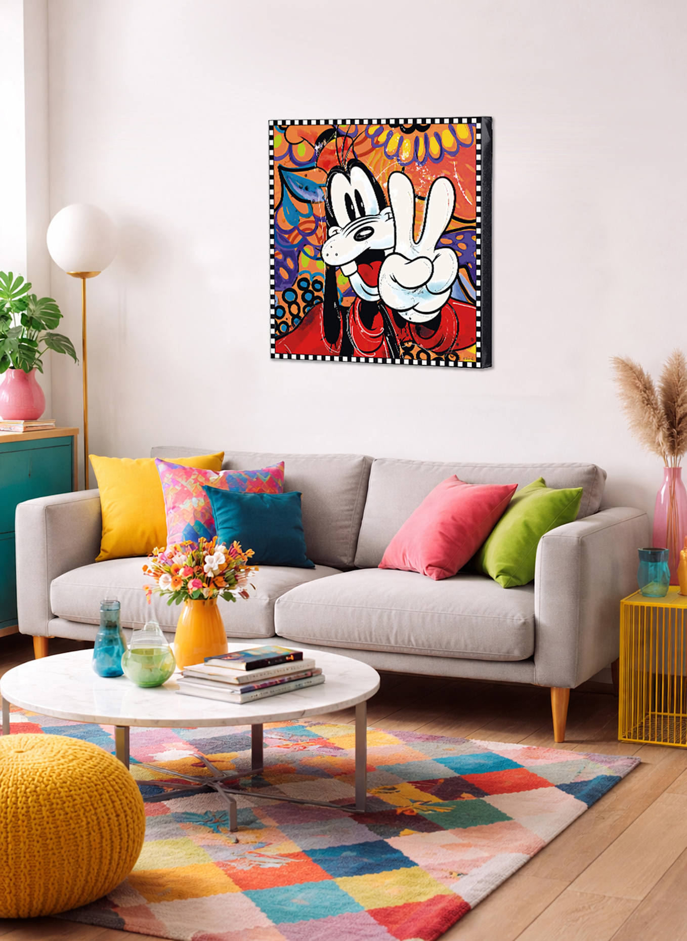 GILDE Wandbild GOOFY: WEISS
