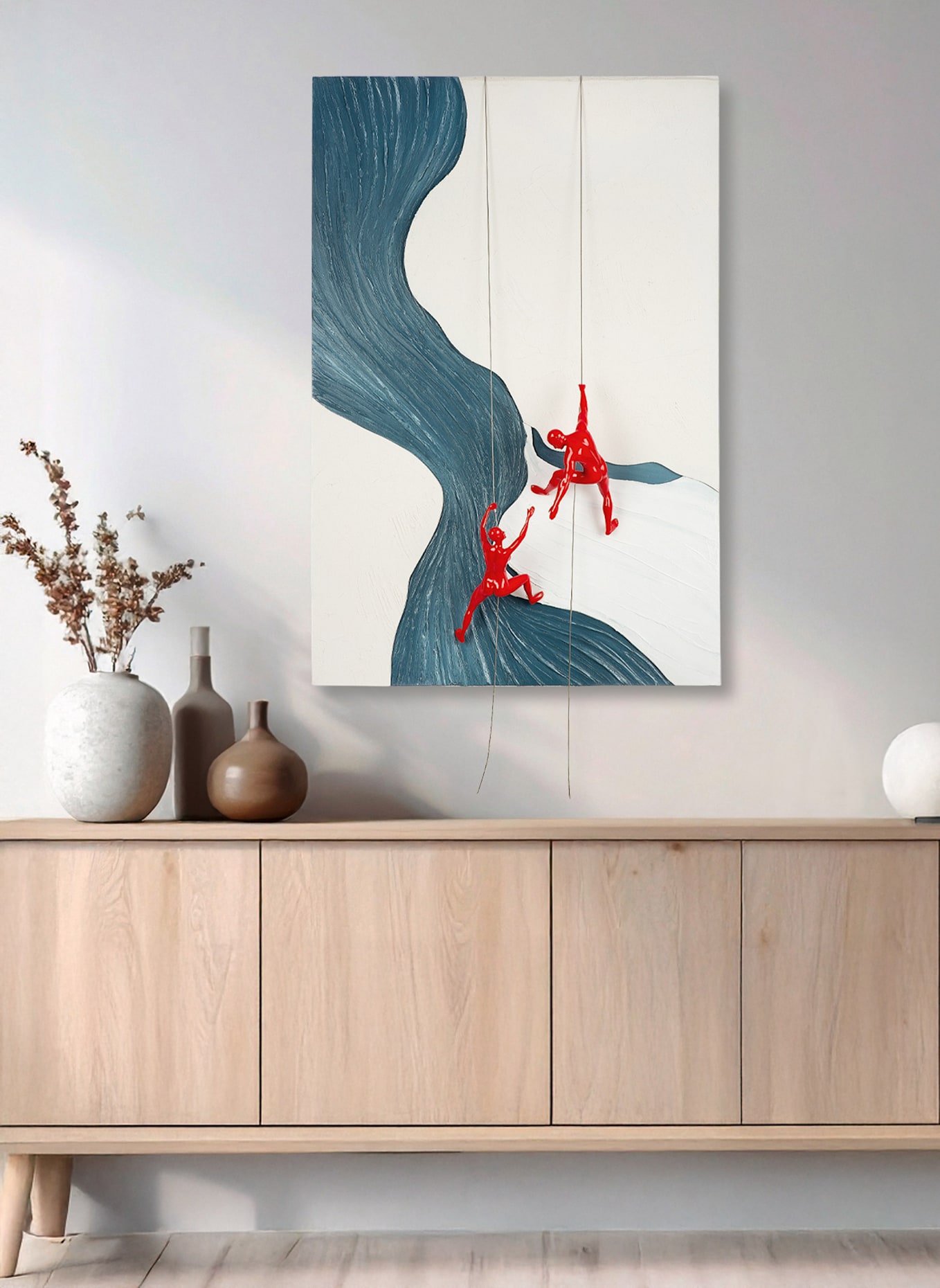 GILDE Wandbild SCRAMBLE: GRAU/ WEISS