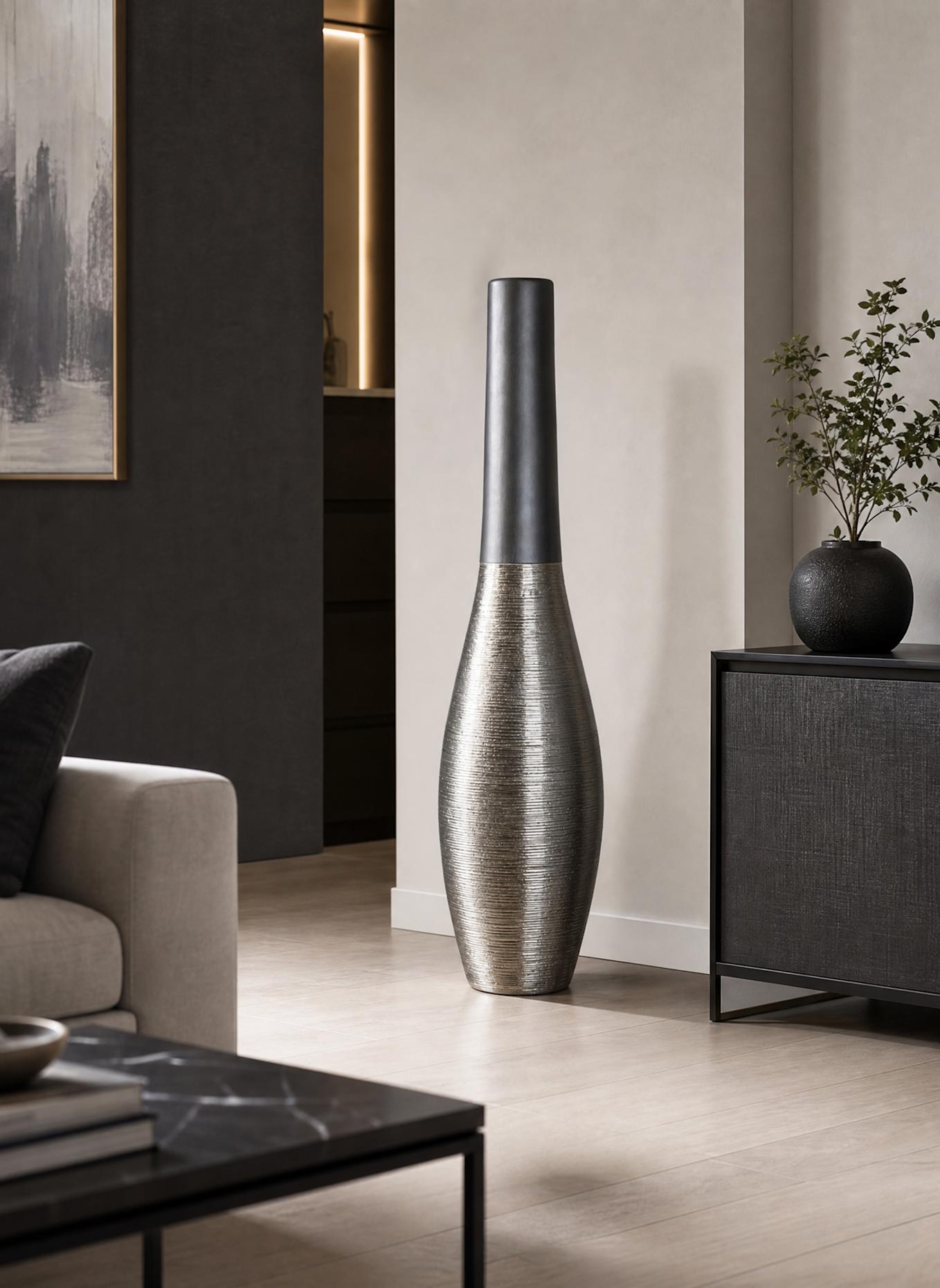 GILDE Bodenvase LONDON: GRAU