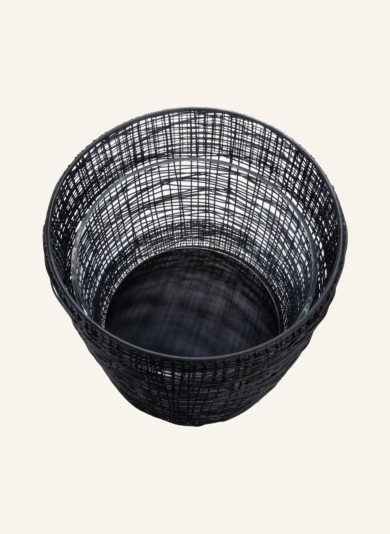GILDE Windlicht WELDING: SCHWARZ