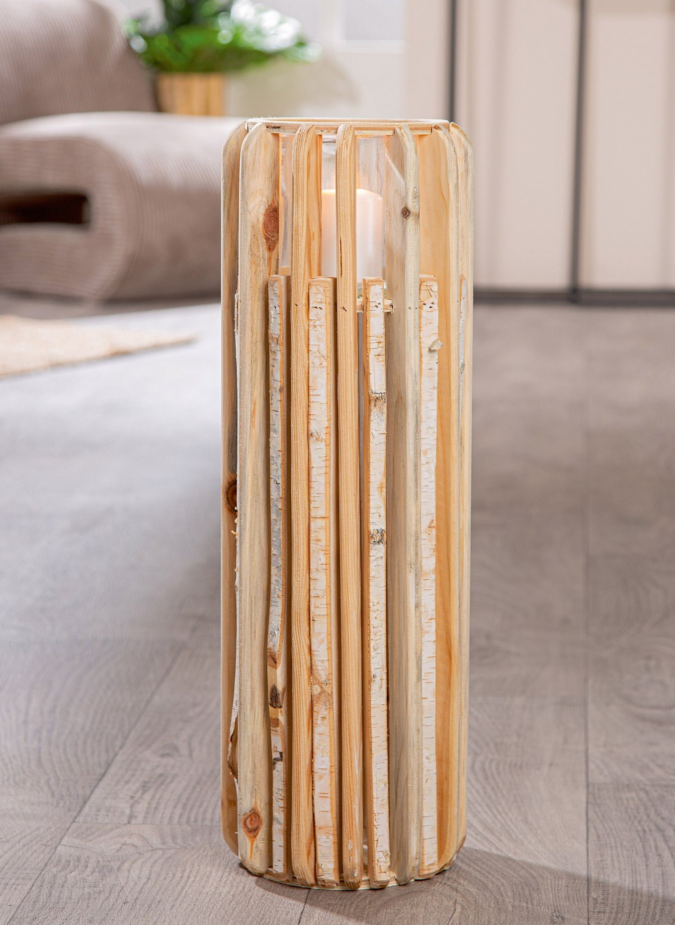 GILDE Windlicht PUOMI: BRAUN