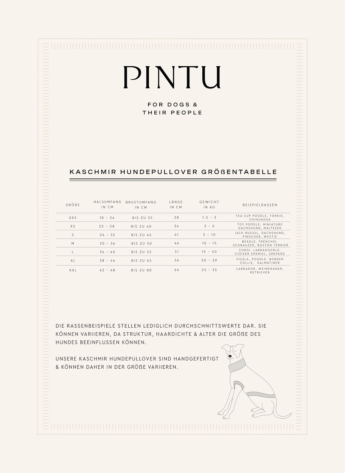 Pintu Hundepullover aus Cashmere: TAUPE