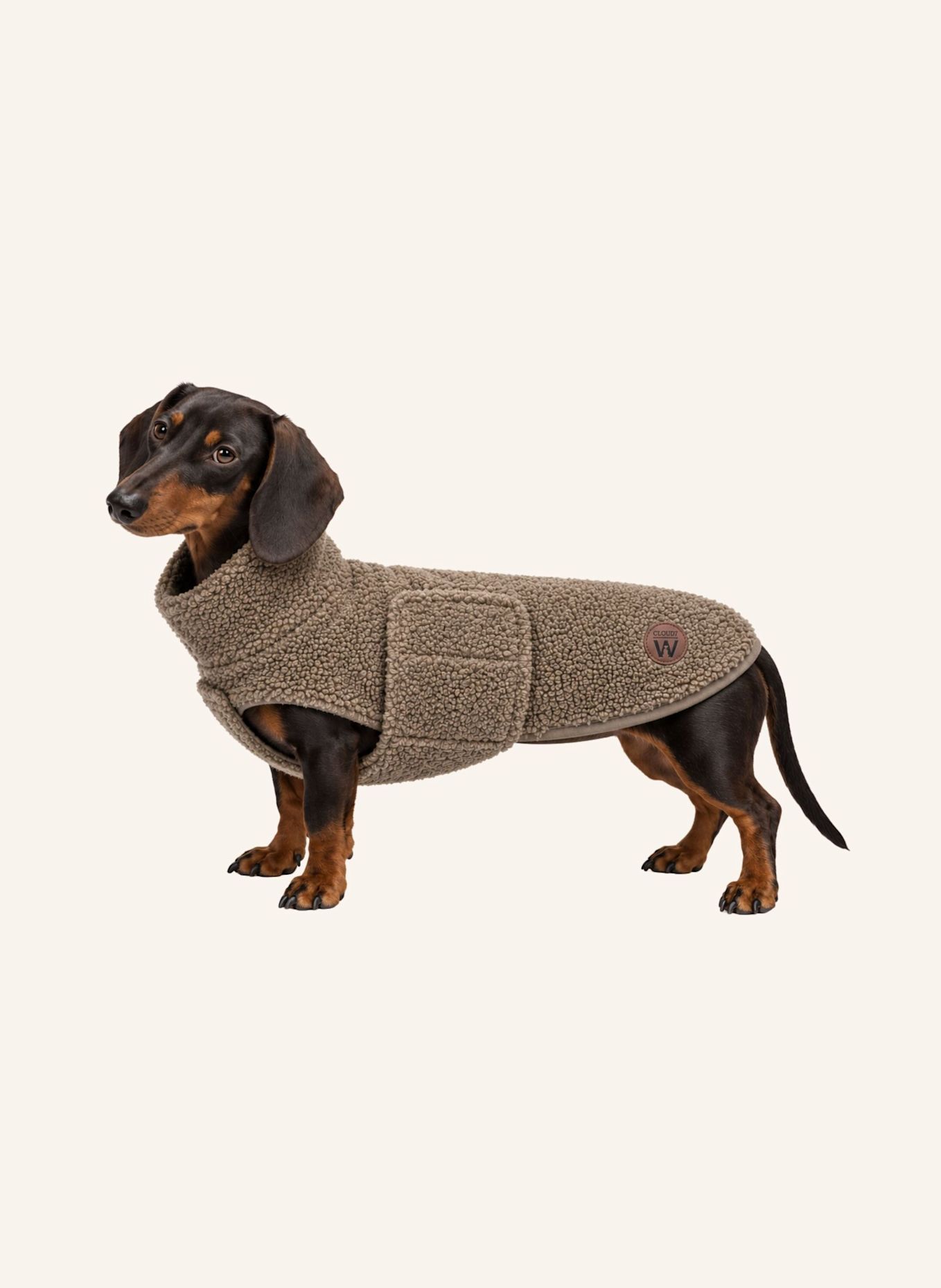 WOOFSTUFF Cloud7 Hundepullover DERBY PLUSH DACKEL: TAUPE