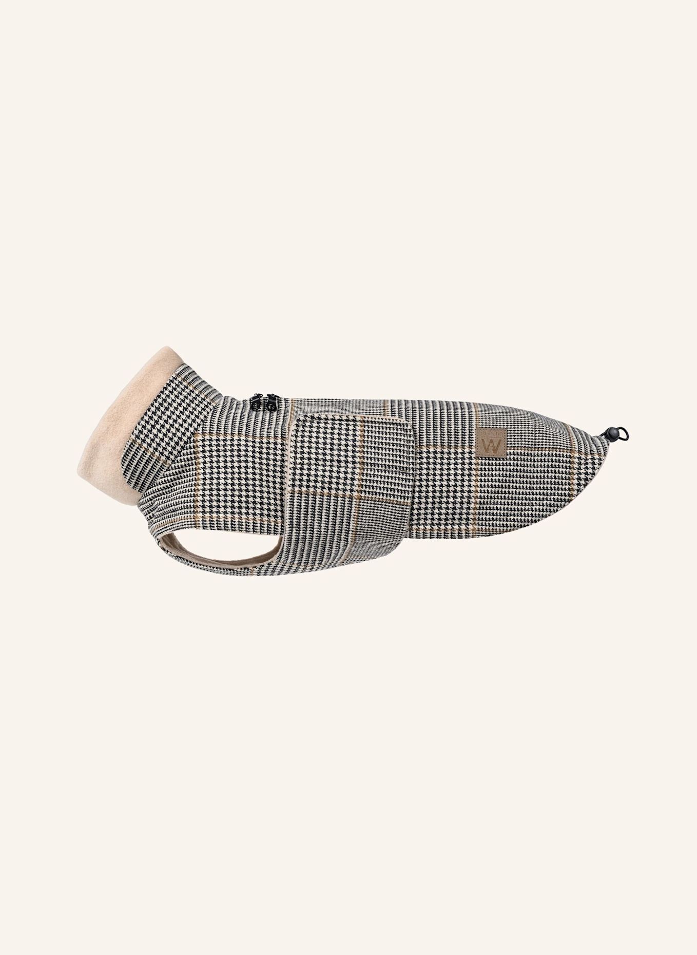 WOOFSTUFF Hundemantel BROOKLYN SHERLOCK DACKEL: BEIGE / SCHWARZ / BRAUN