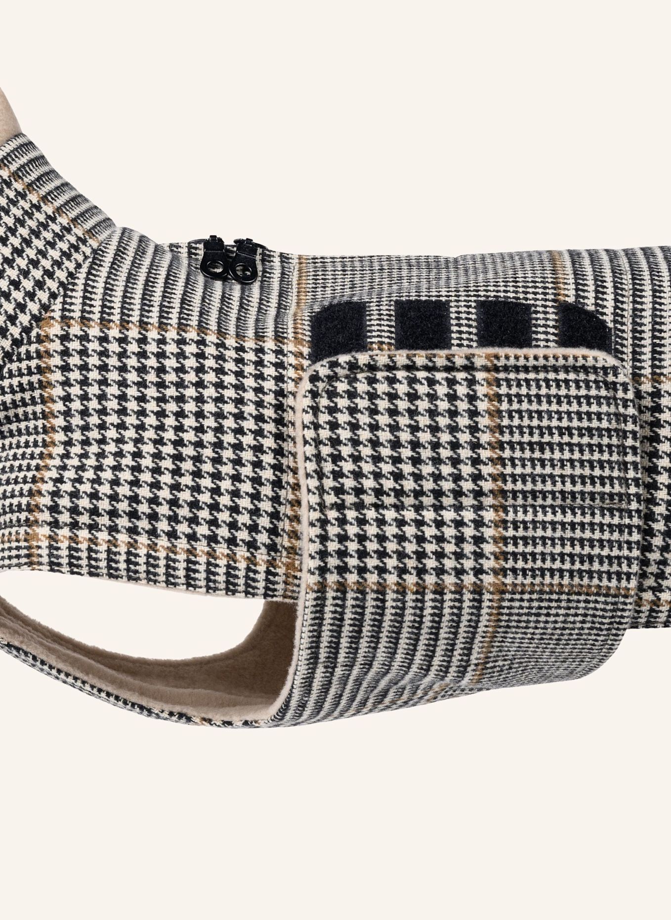 WOOFSTUFF Hundemantel BROOKLYN SHERLOCK DACKEL: BEIGE / SCHWARZ / BRAUN