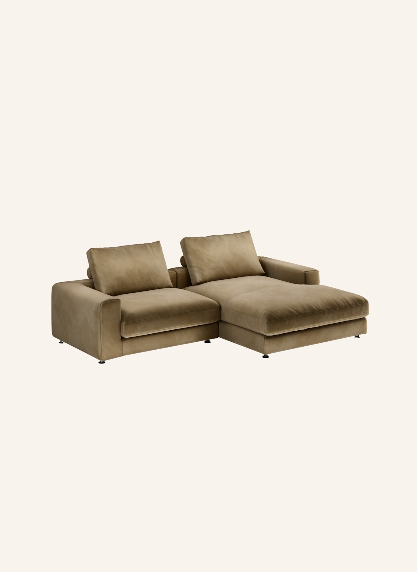 nydo 3-Sitzer Ecksofa MOSLER, rechts, Velours: TAUPE