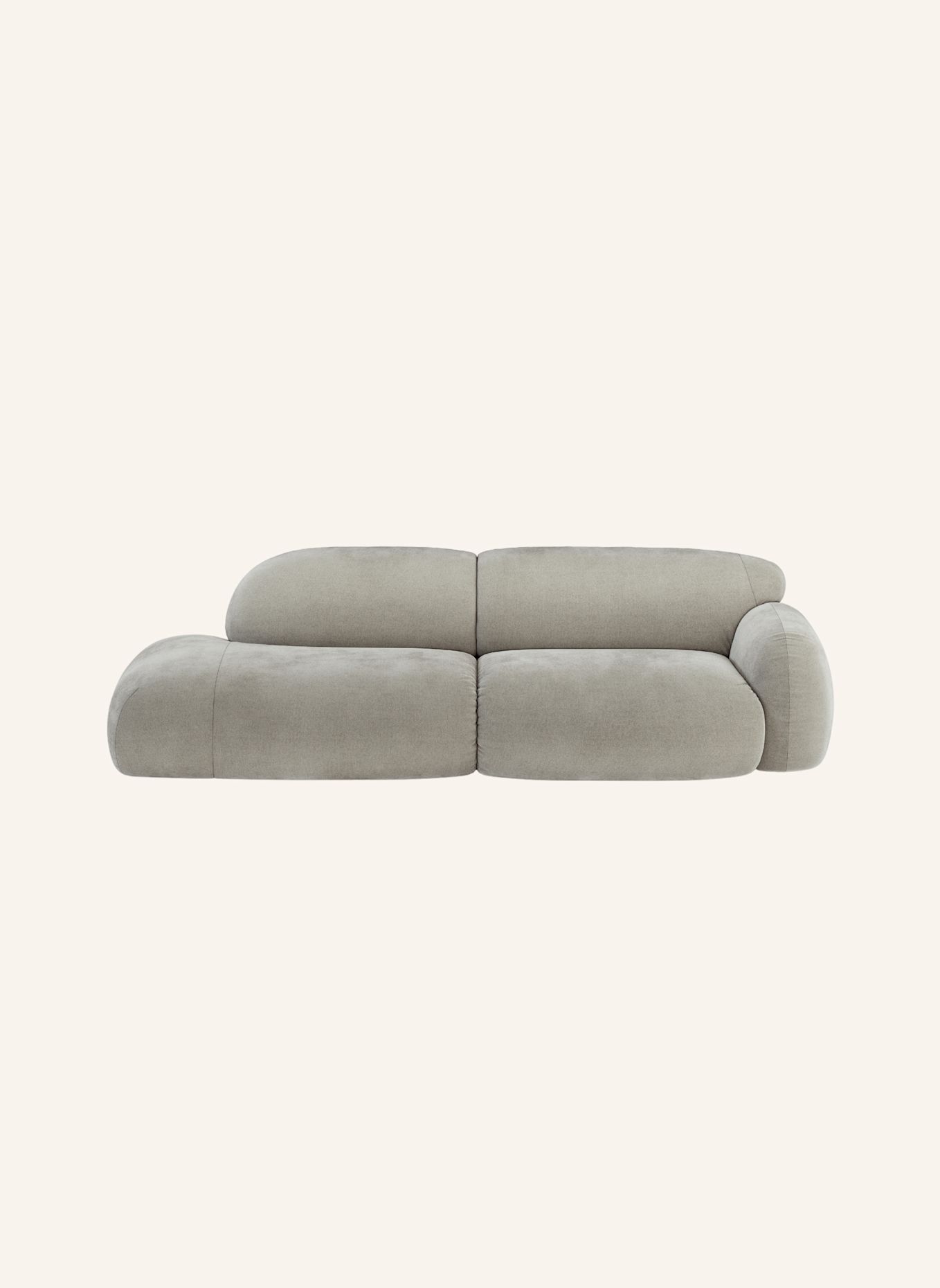 nydo Mondino 3-Sitzer Recamiere Sofa Velours: GRAU